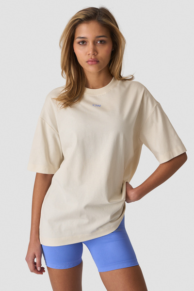 Everyday Oversized Cotton T-Shirt Cream - undefined