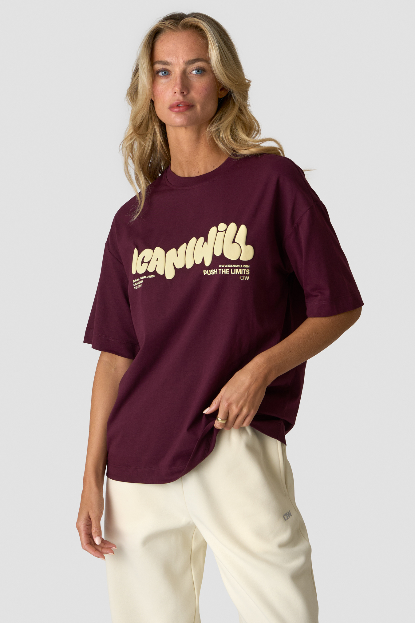 Everyday Oversized Cotton T-Shirt Dark mahogany - immagine $