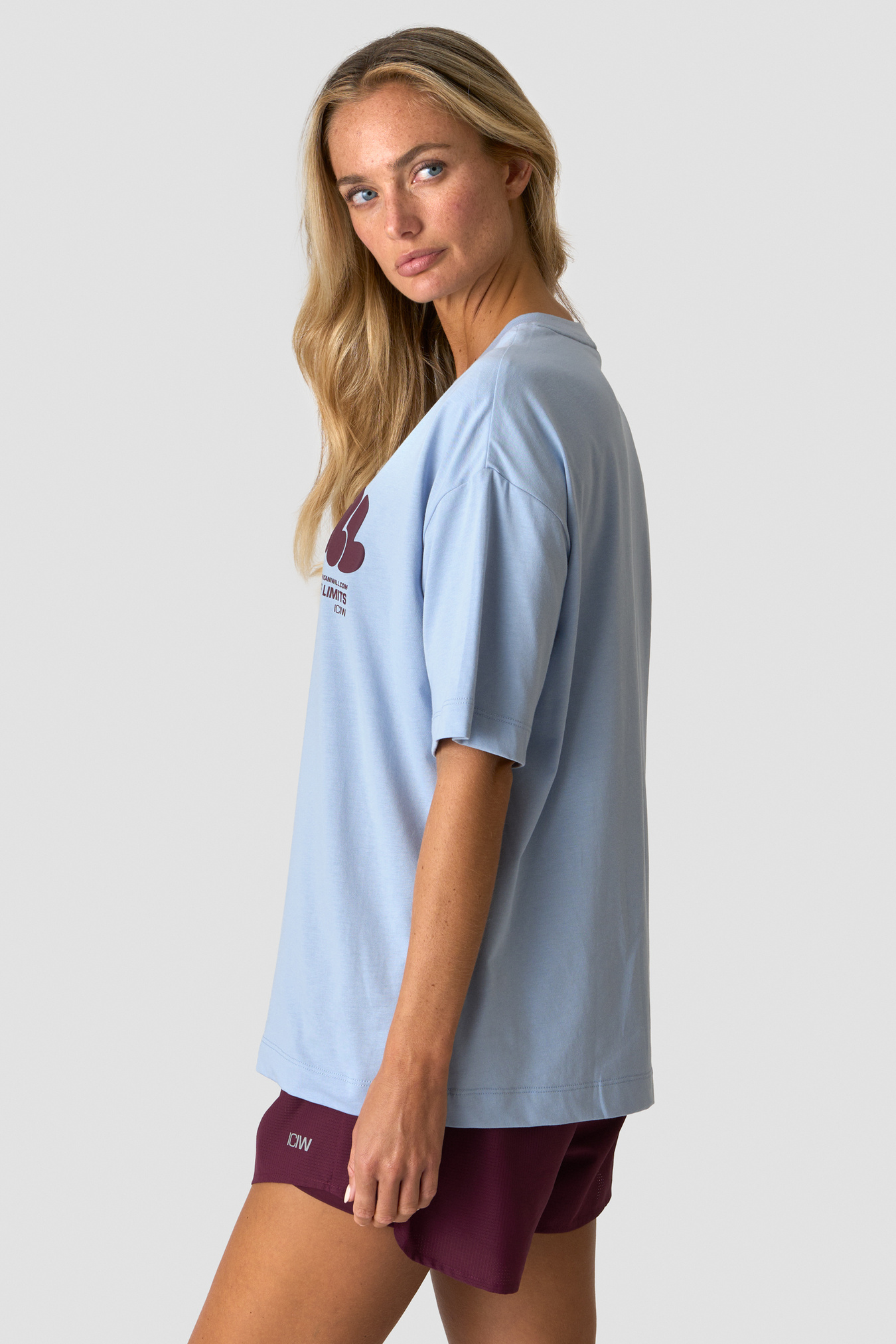 Everyday Oversized Cotton T-Shirt Light Violet Slate - immagine $