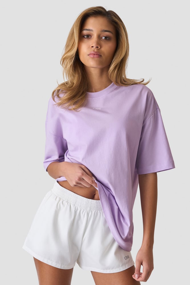 Everyday Oversized Cotton T-shirt Print Pastel Lilac