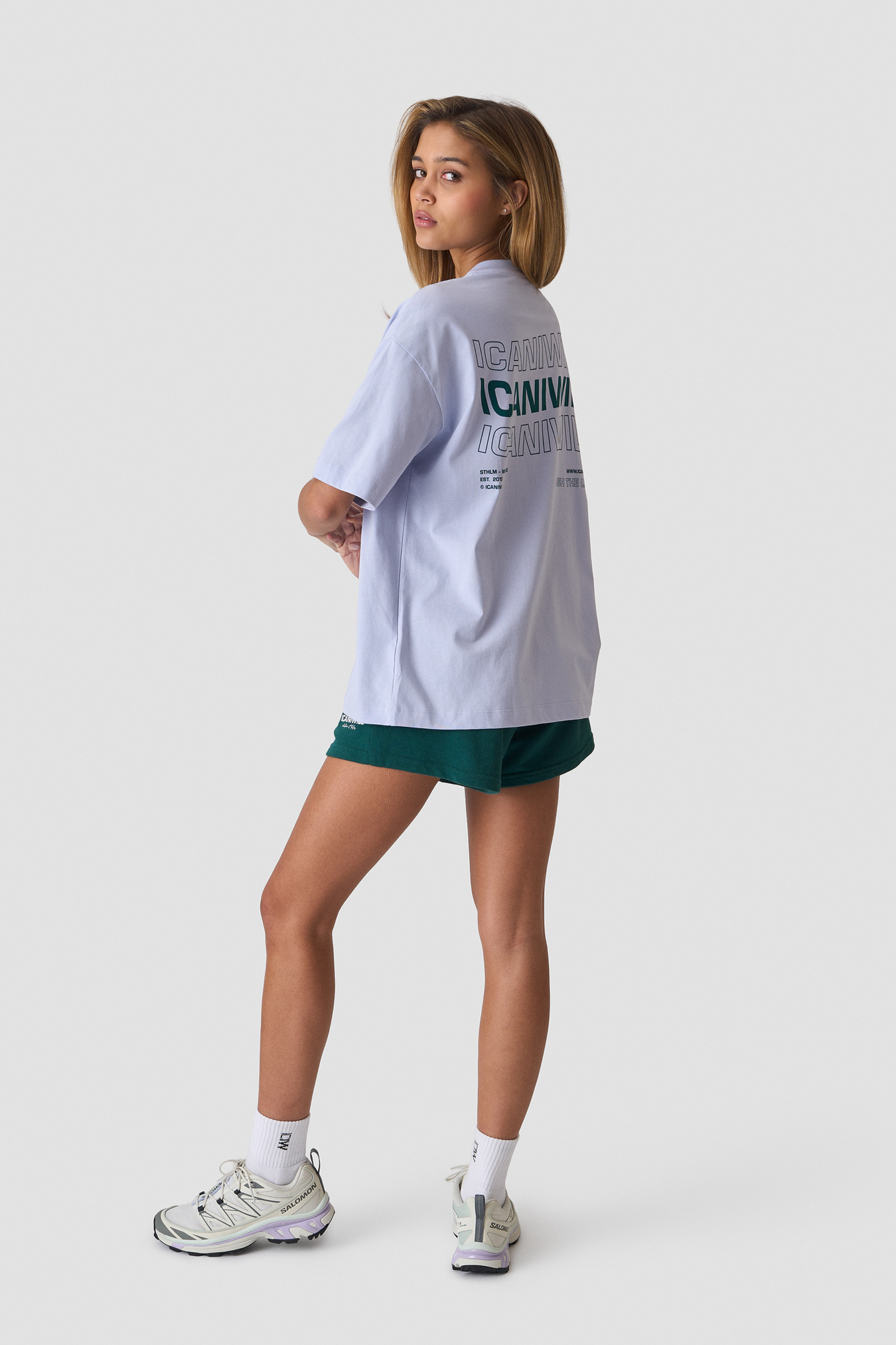Everyday Oversized Cotton T-Shirt Pale Blue - kuva 5