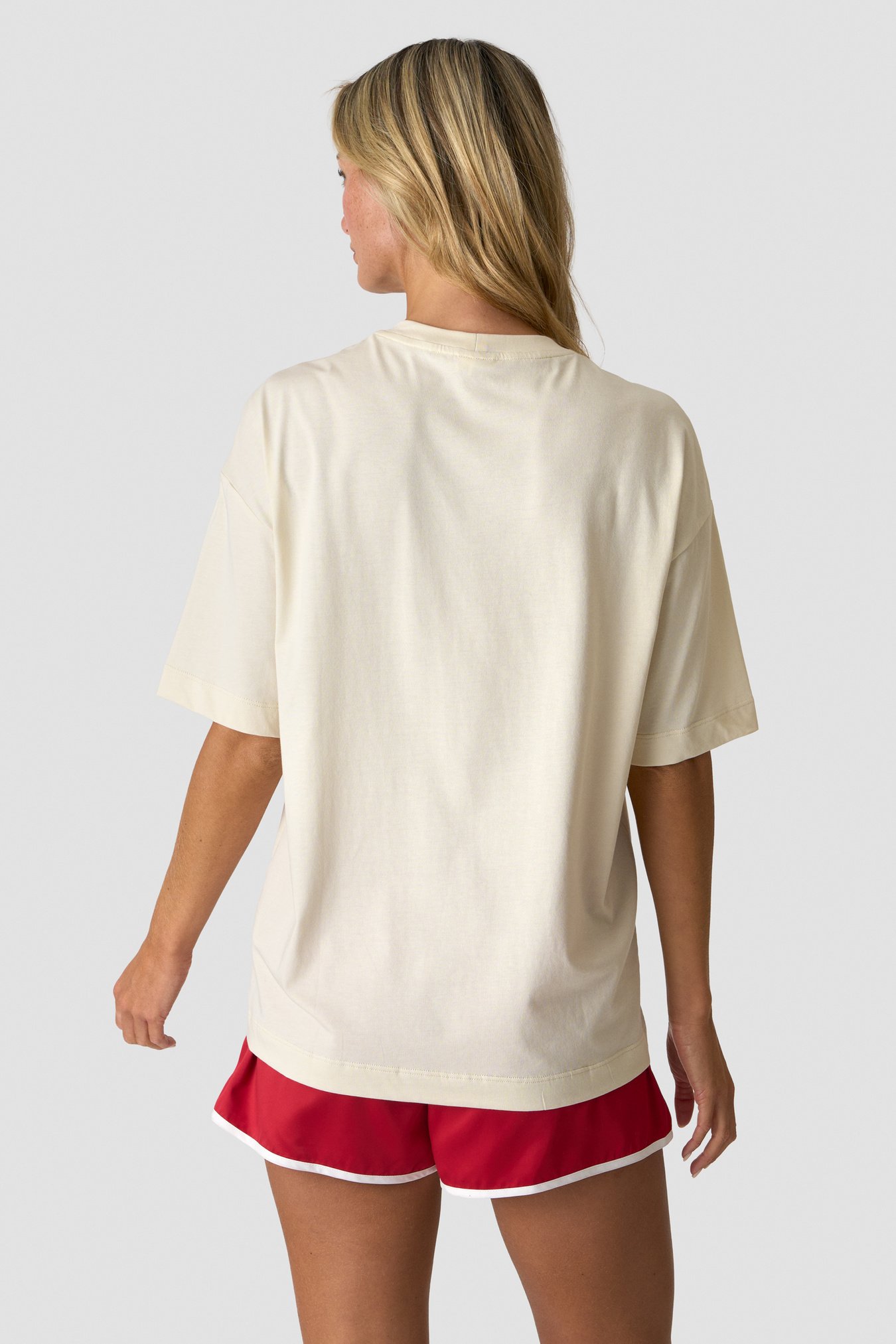 Everyday Oversized Cotton T-Shirt Cream - immagine $