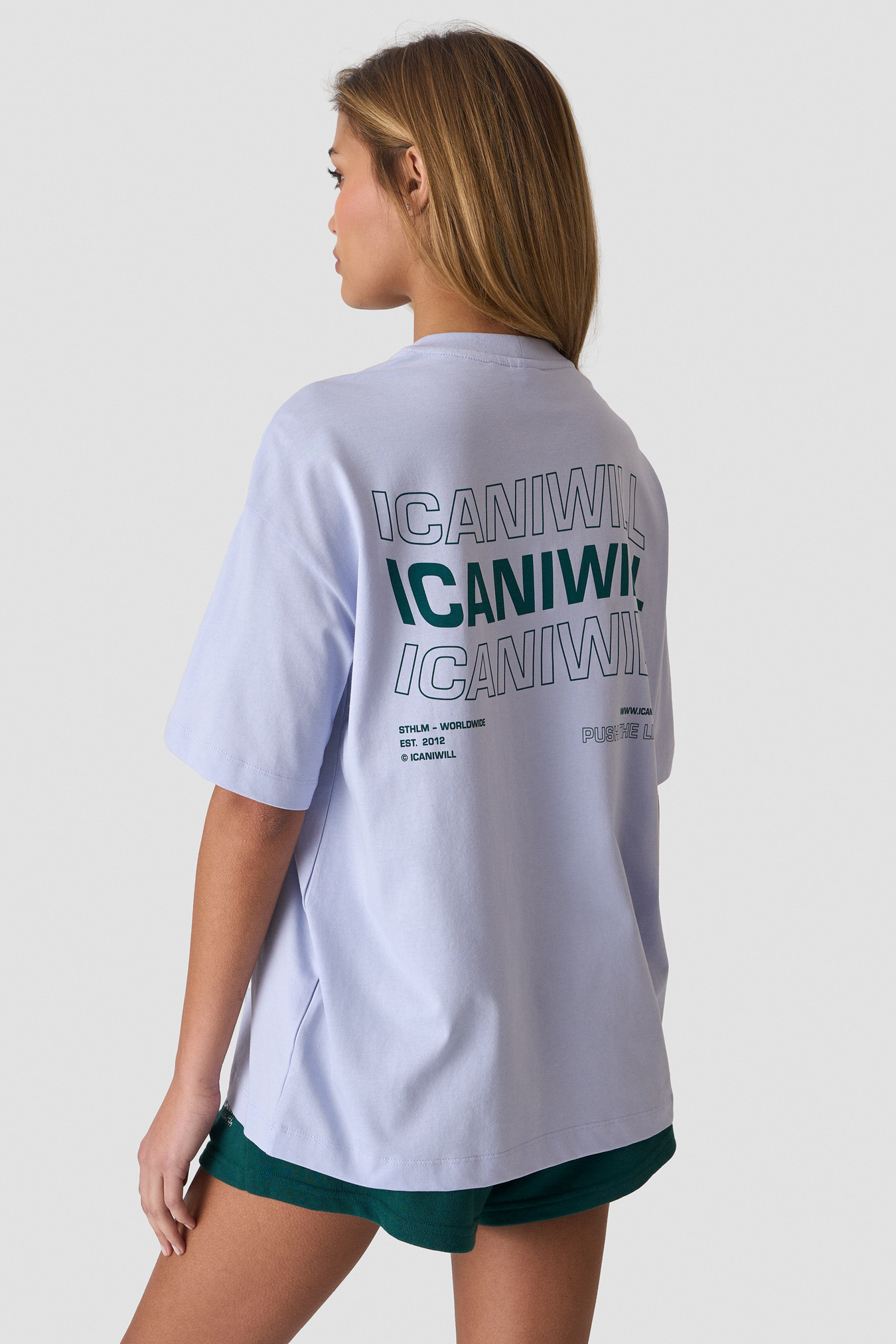 Everyday Oversized Cotton T-Shirt Pale Blue - kuva 1