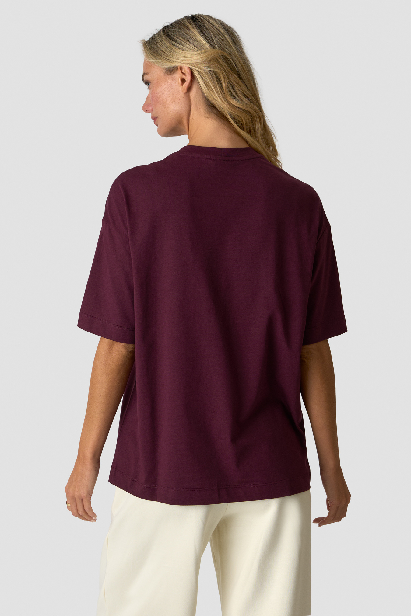 Everyday Oversized Cotton T-Shirt Dark mahogany - immagine $