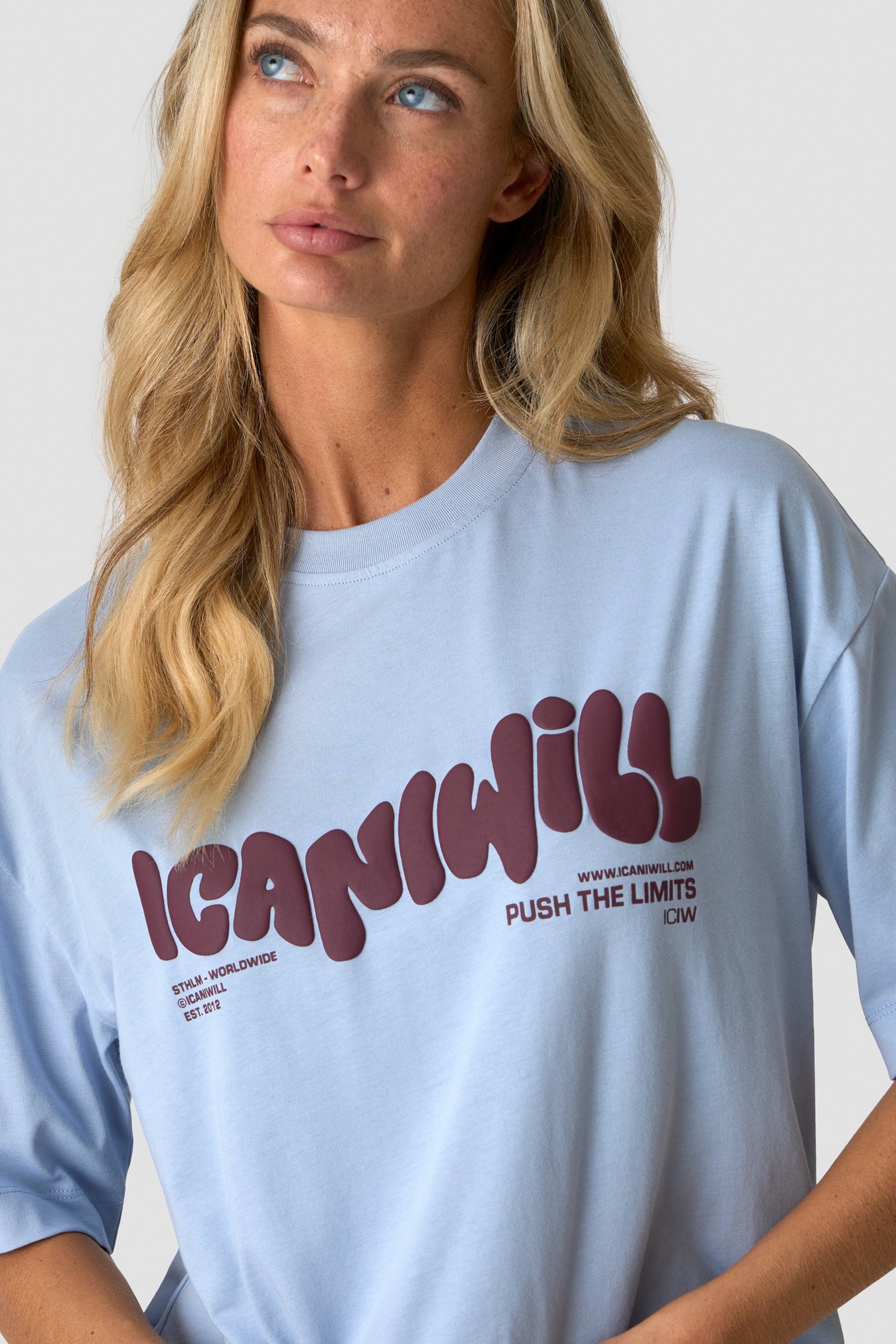 Everyday Oversized Cotton T-Shirt Light Violet Slate - immagine $