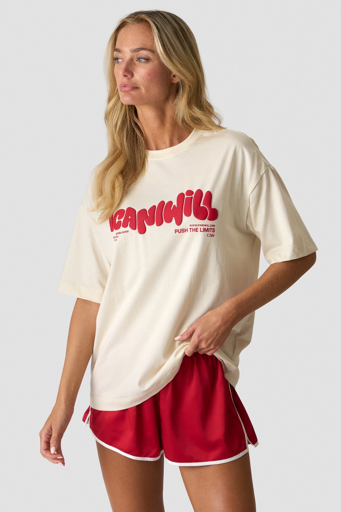 Everyday Oversized Cotton T-Shirt Cream - immagine $