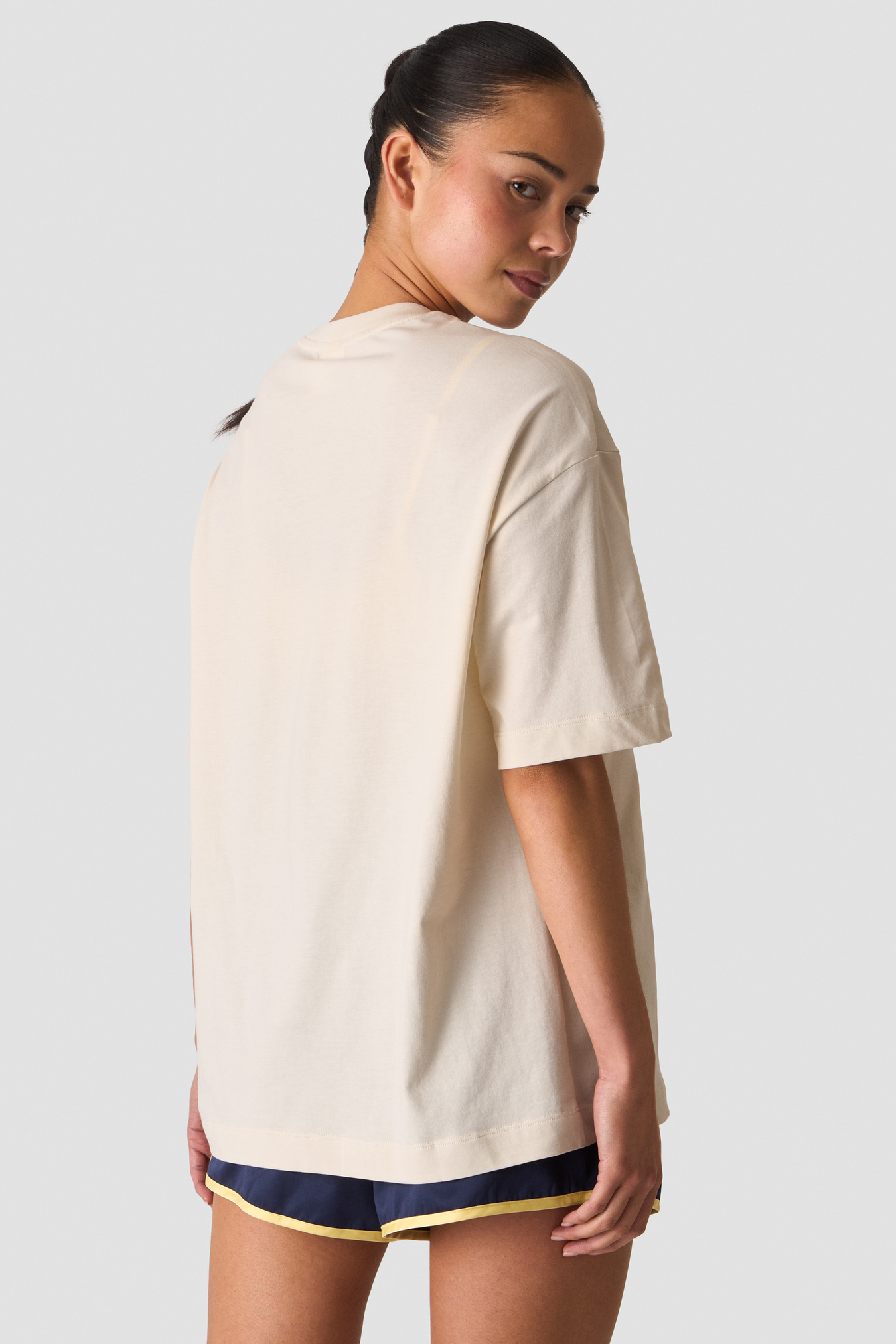 Everyday Oversized Cotton T-shirt Cream White - image 2