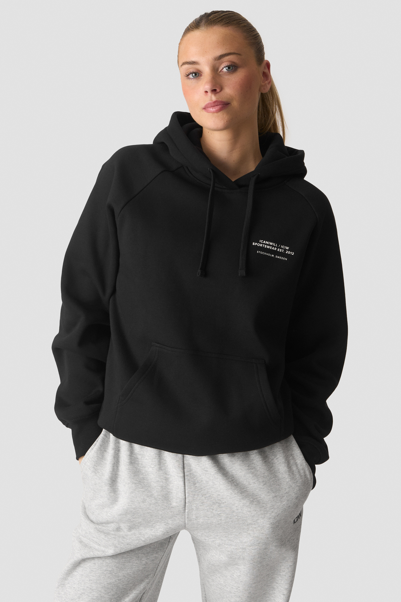 Everyday Hoodie Print W Black - afbeelding 1