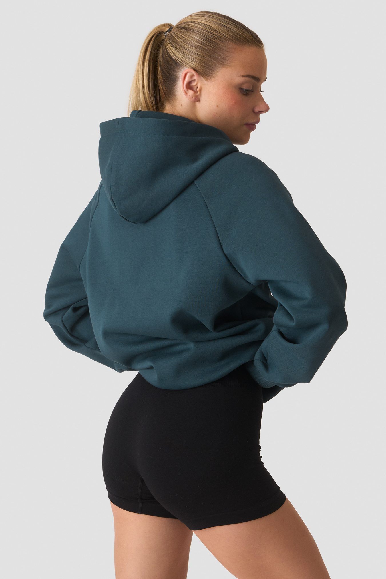 Everyday Hoodie Print W Dark Dusty Teal - afbeelding 3