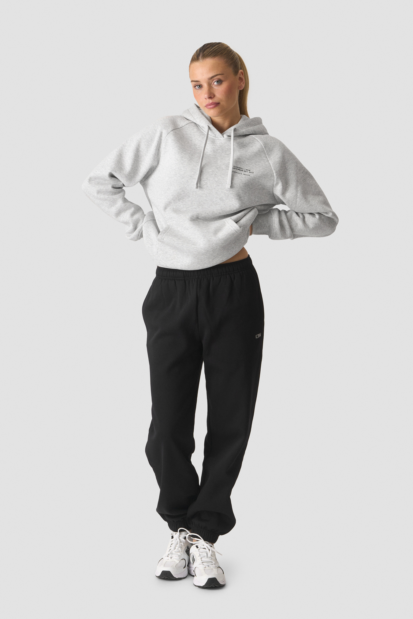 Everyday Hoodie Print W Light Grey Melange - afbeelding 4