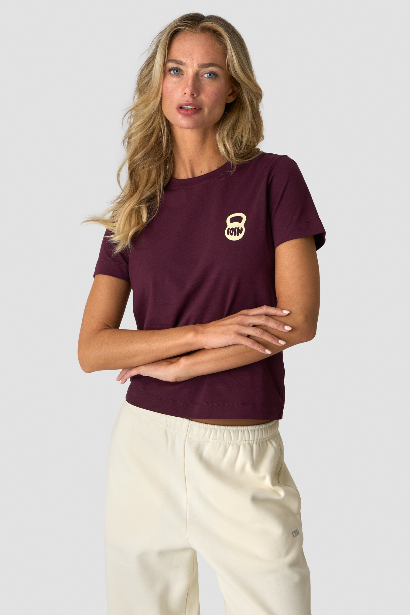 Everyday Cotton T-shirt Print Dark mahogany - Bild 0