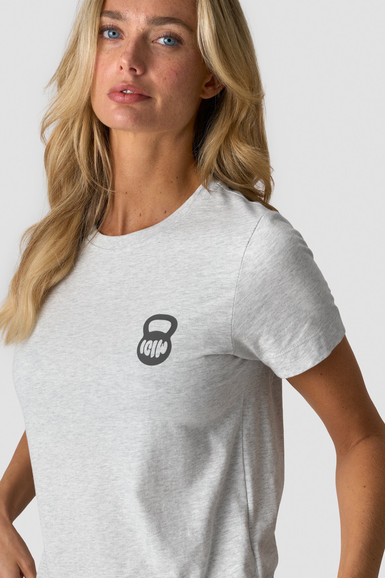 Everyday Cotton T-shirt Print Light Grey Melange - Bild 2