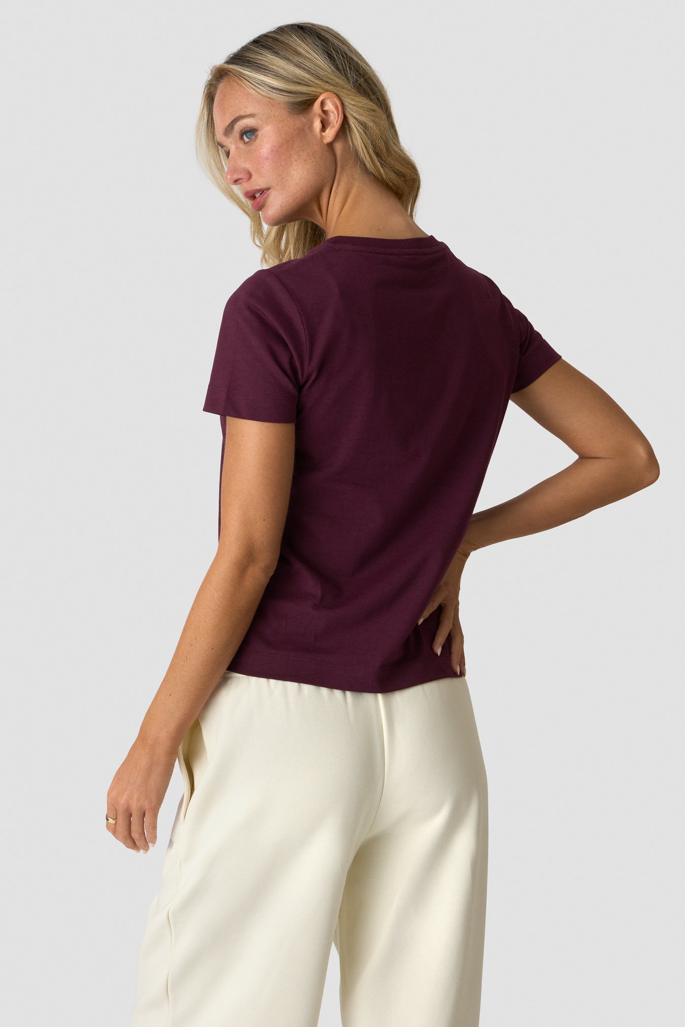 Everyday Cotton T-shirt Print Dark mahogany - Bild 1