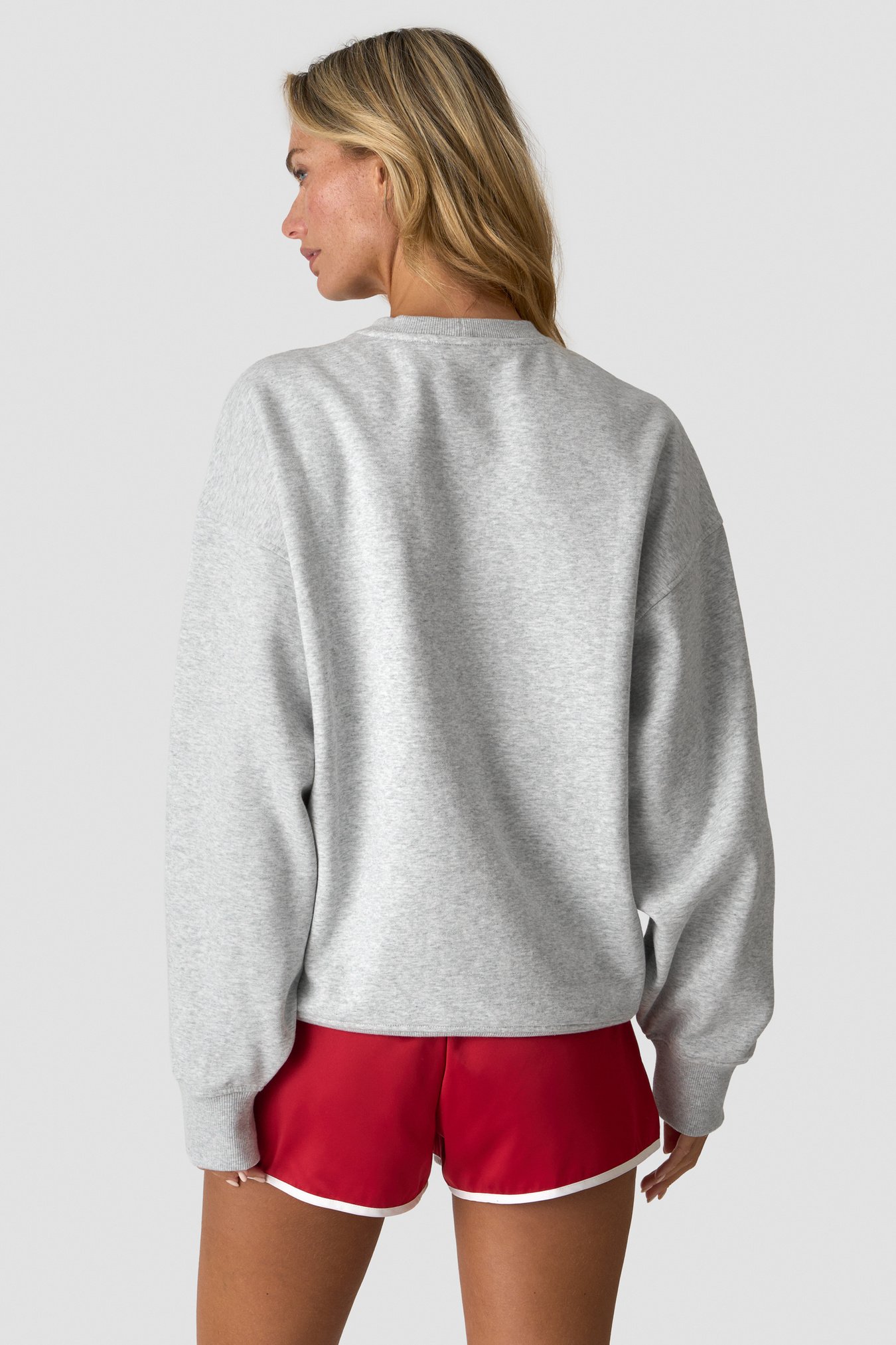 Everyday Relaxed Crewneck Print Light Grey Melange - Bild 3