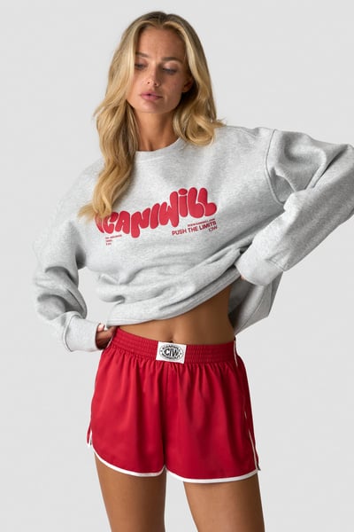 
                    Everyday Relaxed Crewneck Print Light Grey Melange
                    
                  