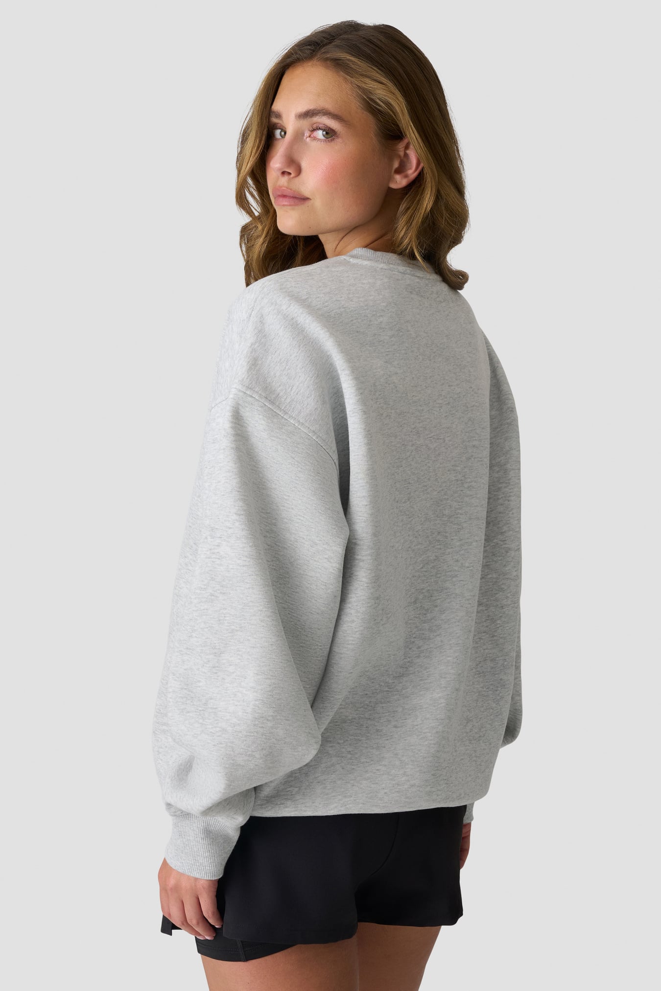 Everyday Relaxed Crewneck Print Light grey melange - immagine $