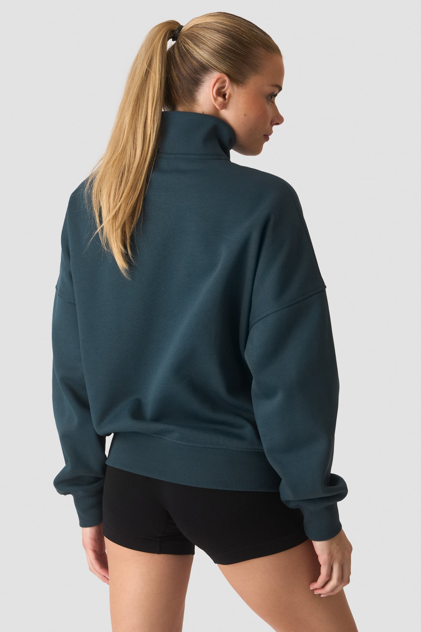 Everyday 1/4 Zip Crewneck Print Dark Dusty Teal - bilde 3