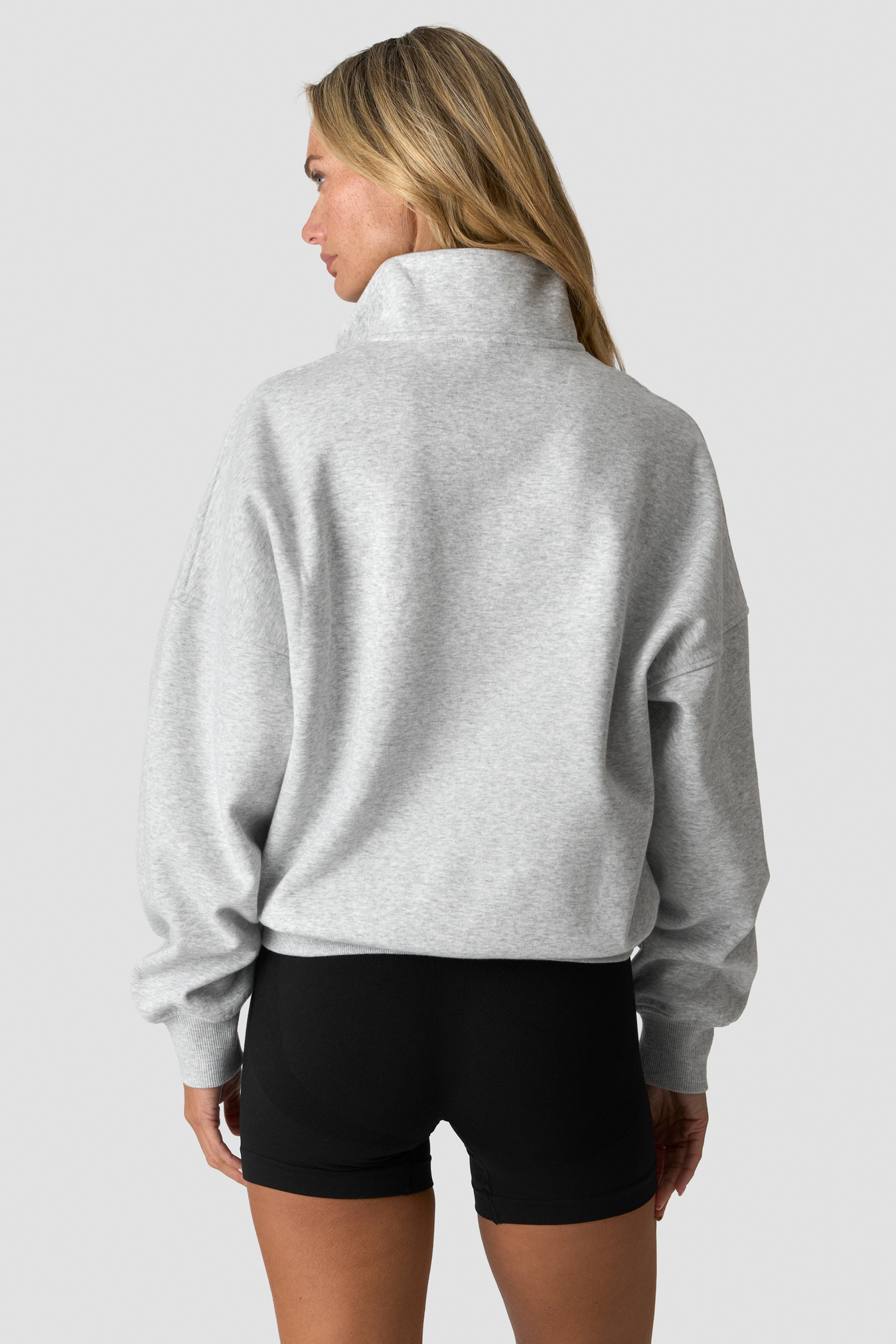 Everyday 1/4 Zip Crewneck Print Light Grey Melange - Bild 1