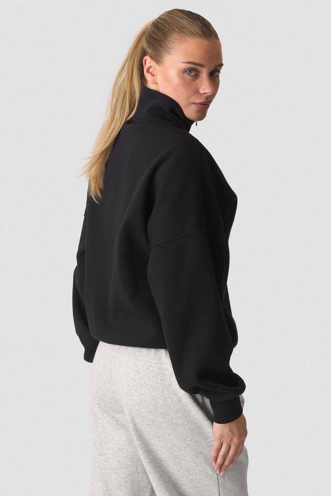 Everyday 1/4 Zip Crewneck Print Black - bilde 2