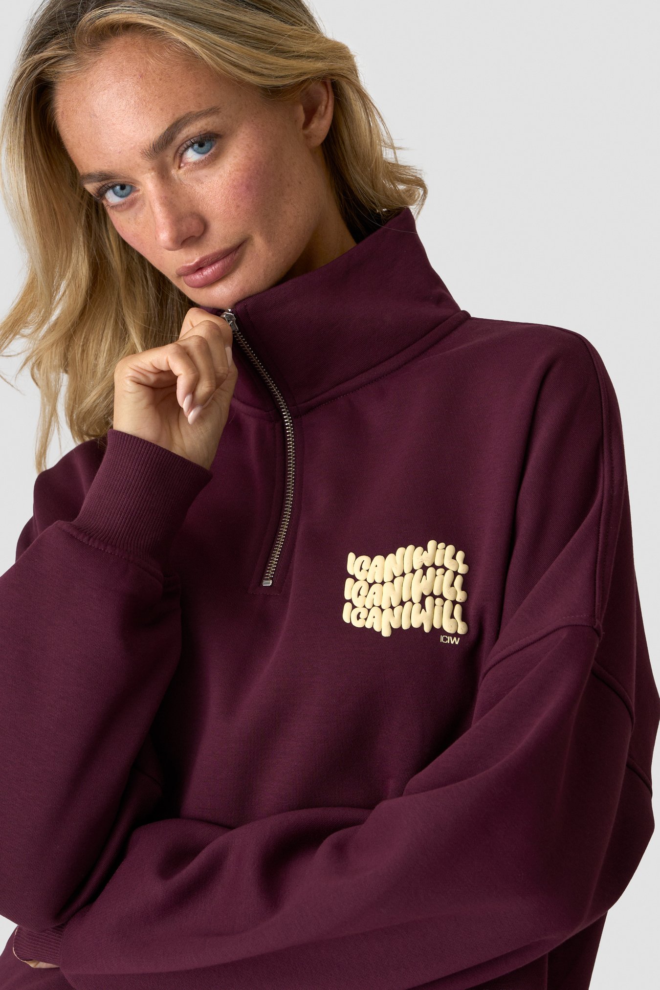 Everyday 1/4 Zip Crewneck Print Dark mahogany - Bild 2