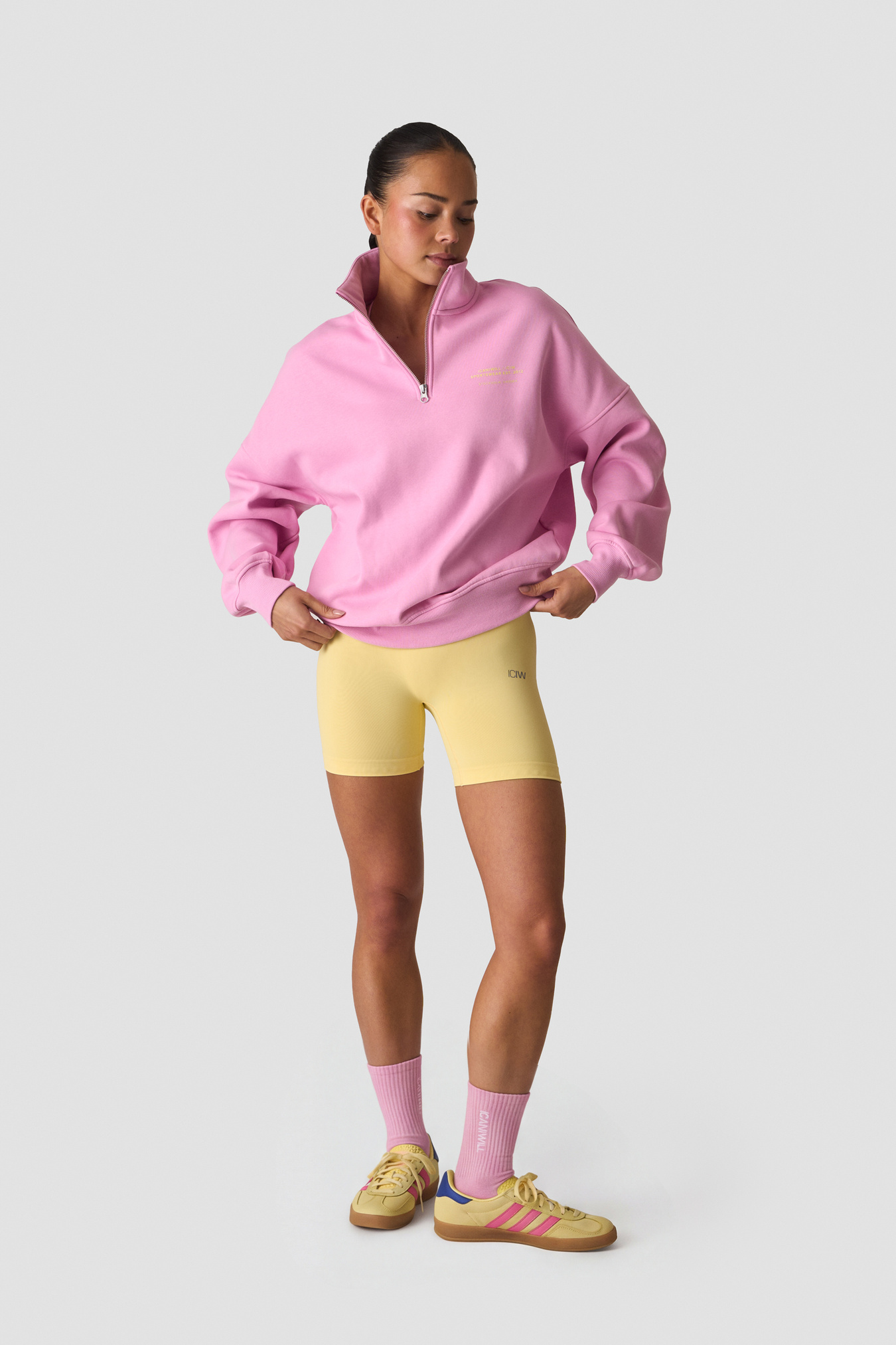 Everyday 1/4 Zip Crewneck Print Lavender Pink - image 4