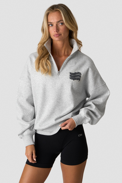 
                    Everyday 1/4 Zip Crewneck Print Light Grey Melange
                    
                  