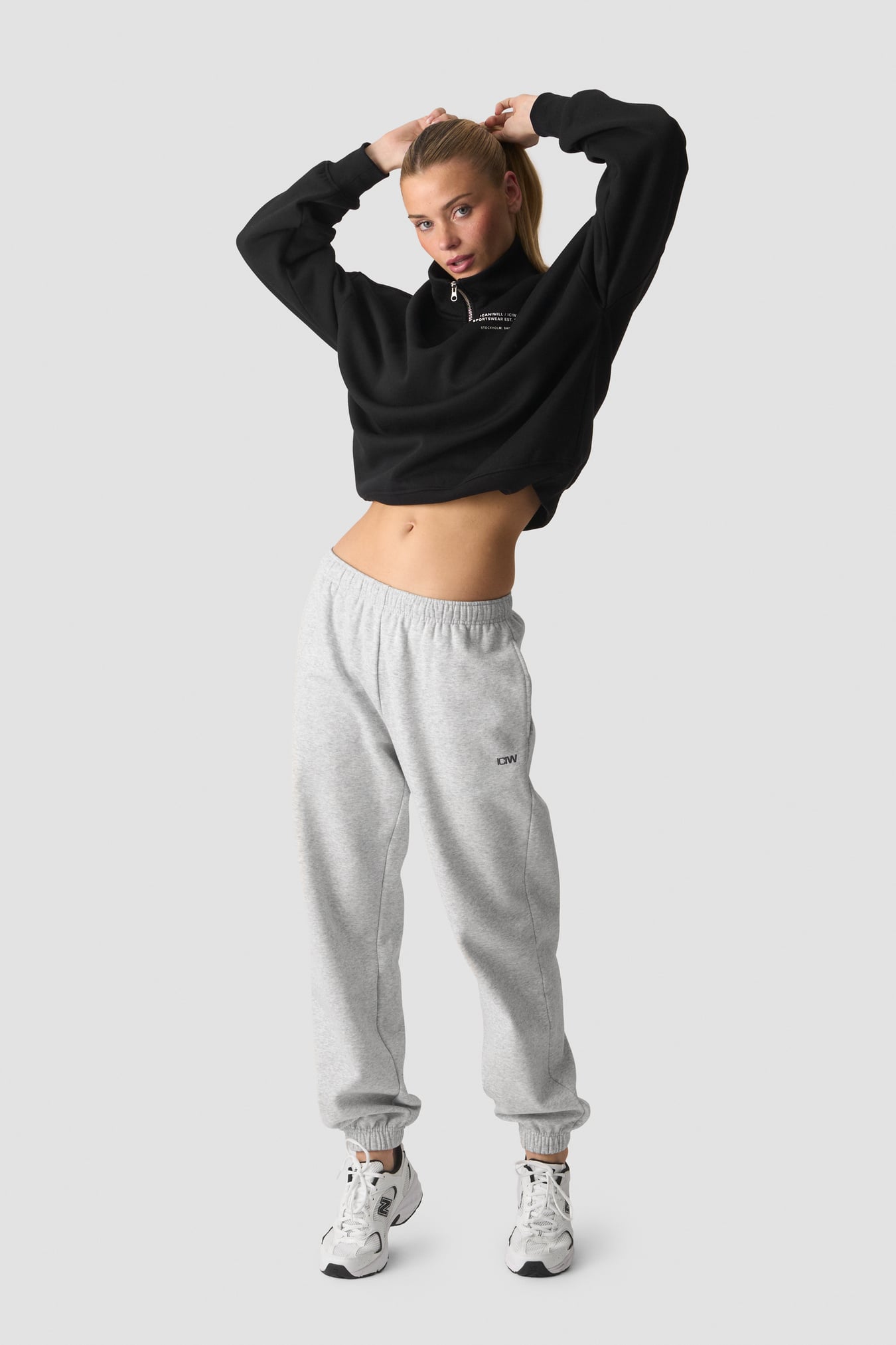 Everyday 1/4 Zip Crewneck Print Black - bilde 4