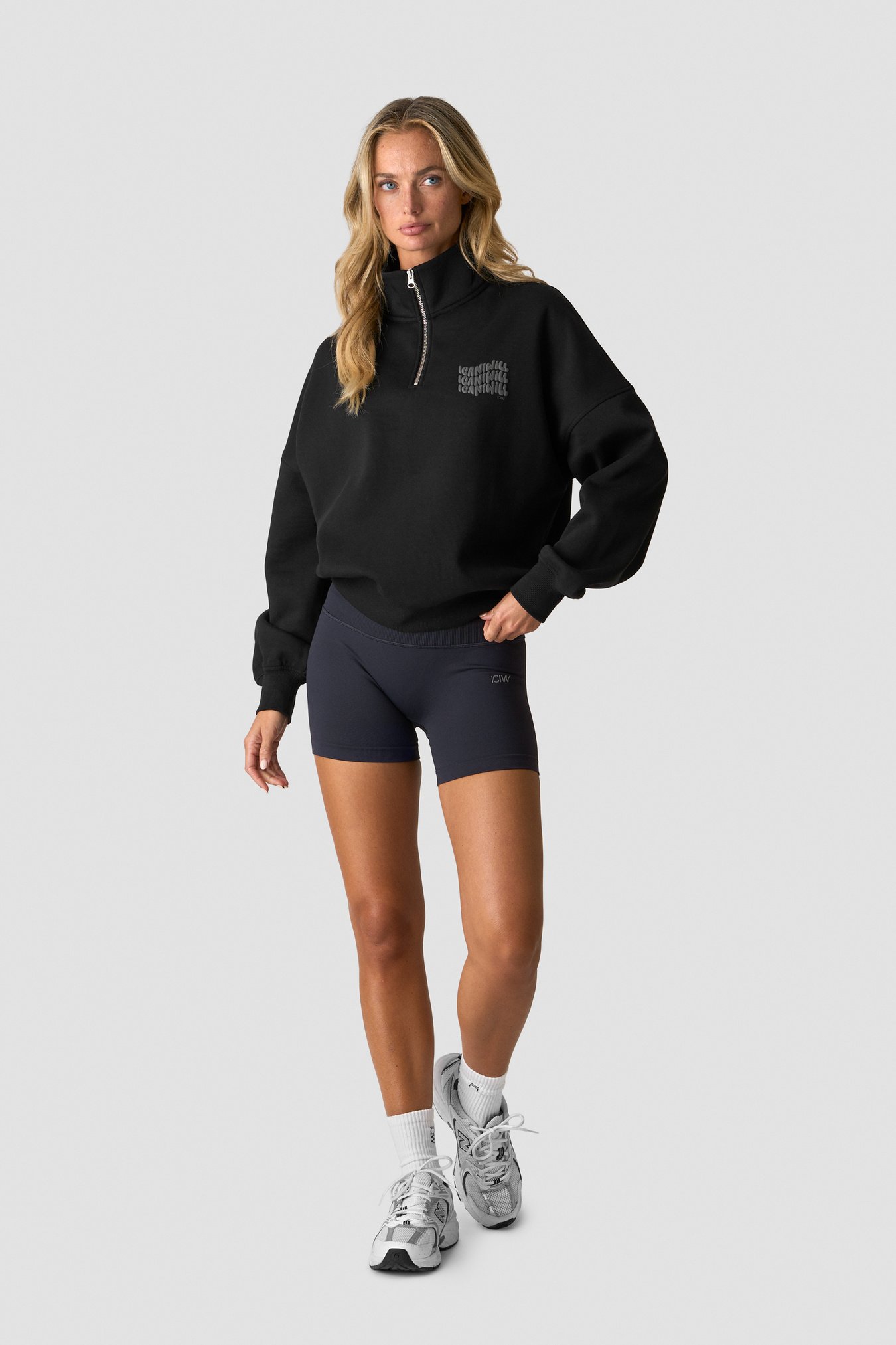 Everyday 1/4 Zip Crewneck Print Black - Bild 4
