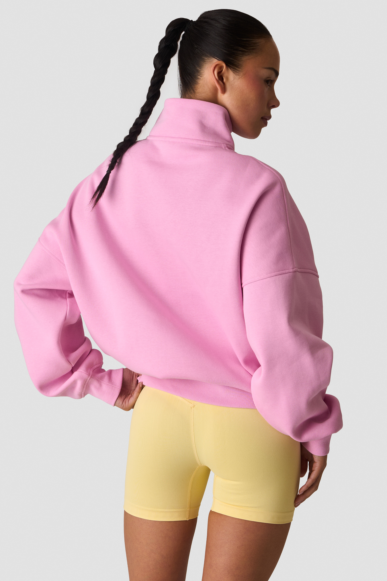 Everyday 1/4 Zip Crewneck Print Lavender Pink - image 3