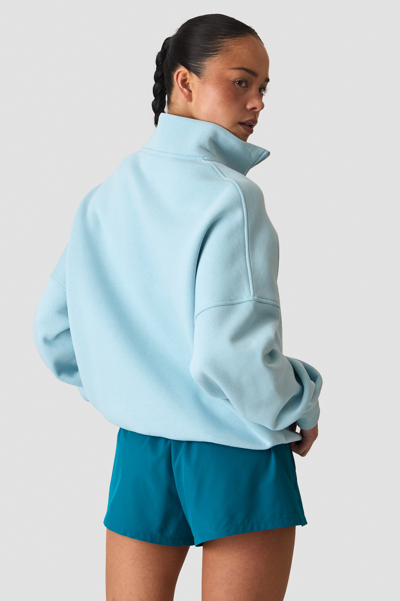 Everyday 1/4 Zip Crewneck Print W Baby Blue - image 3