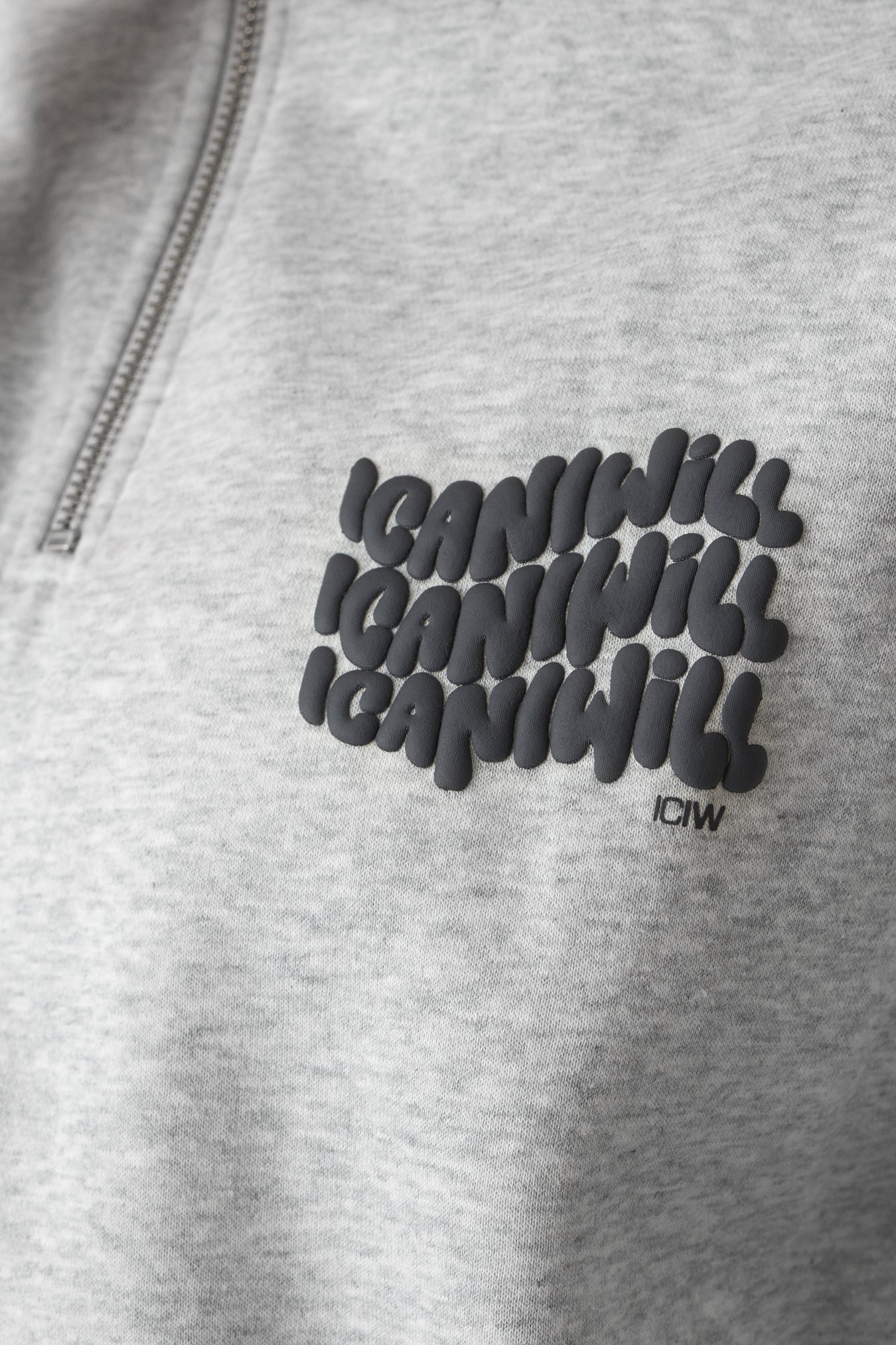 Everyday 1/4 Zip Crewneck Print Light Grey Melange - Bild 3
