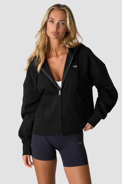 
                    Everyday Boxy Zipper Hoodie Black
                    
                  