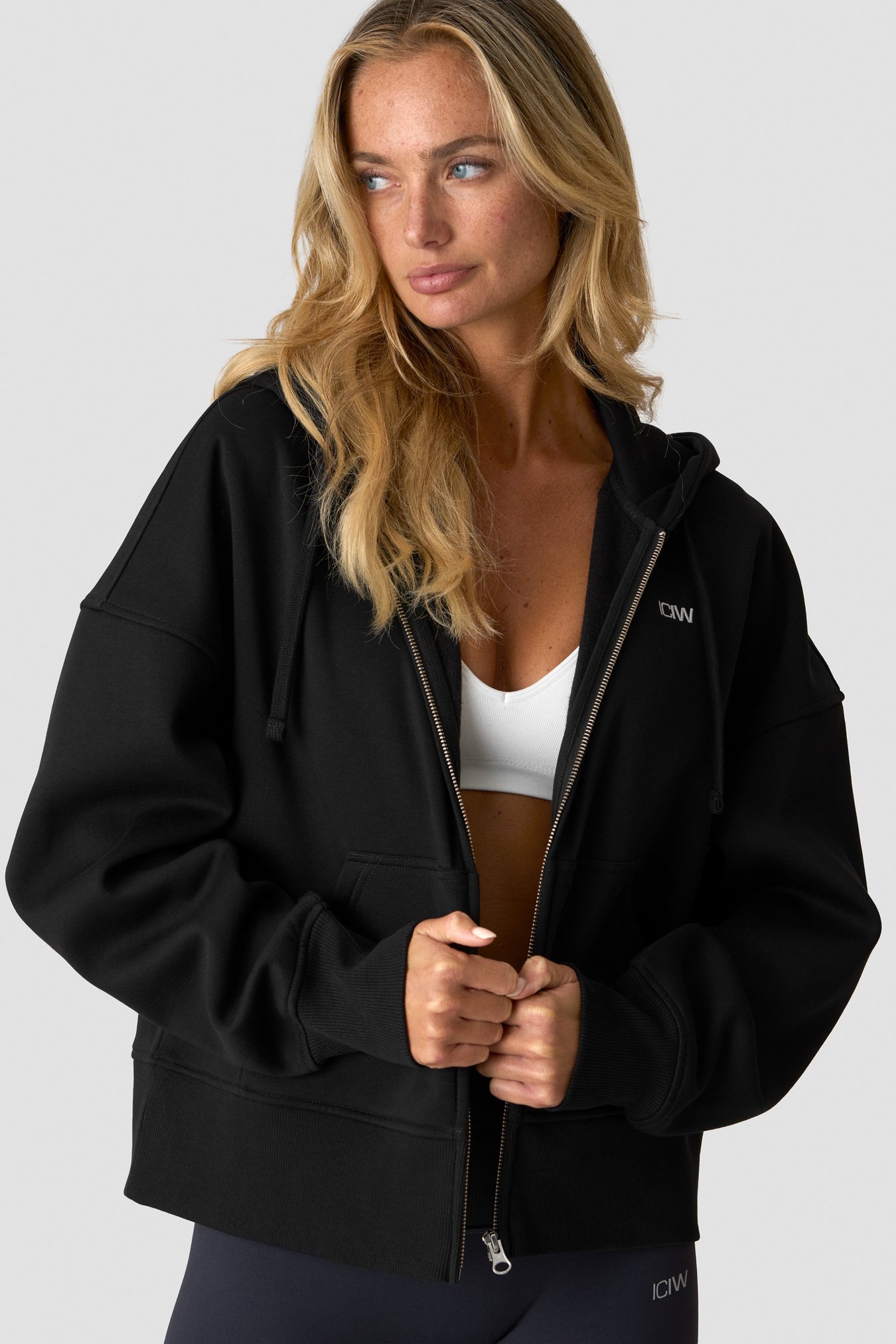 Everyday Boxy Zipper Hoodie Black - Bild 2
