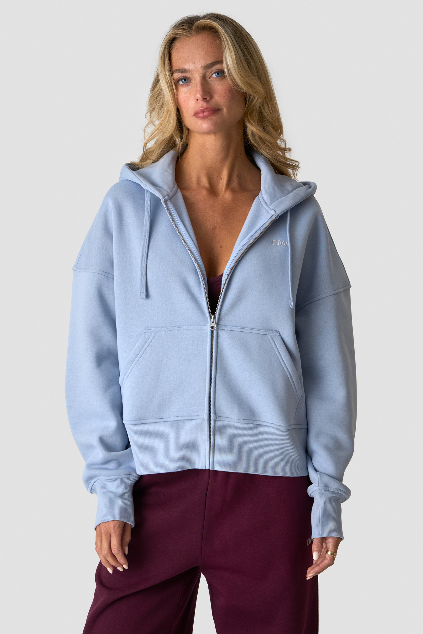 Everyday Boxy Zipper Hoodie Light Violet Slate - Bild 2