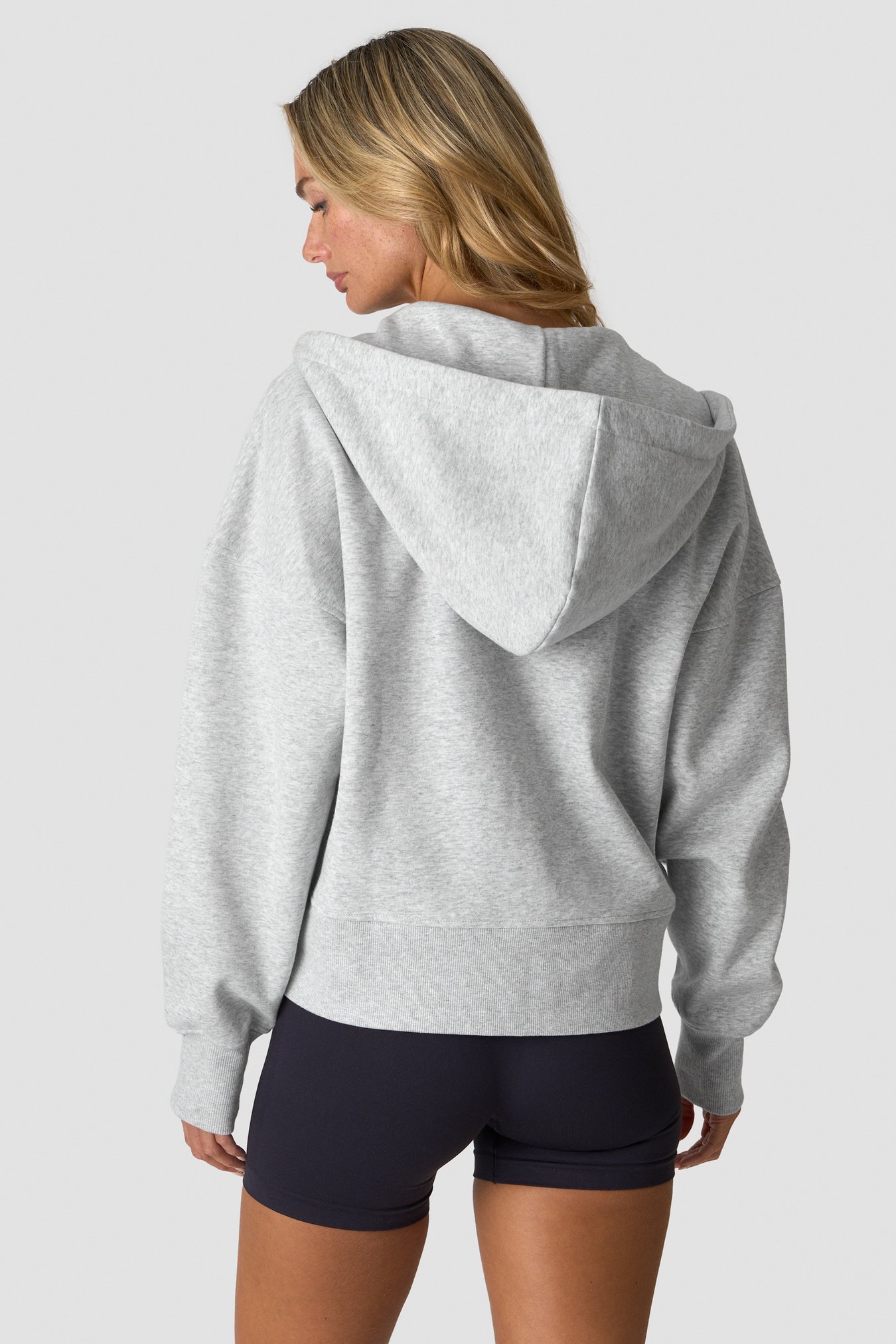 Everyday Boxy Zipper Hoodie Light Grey Melange - Bild 3