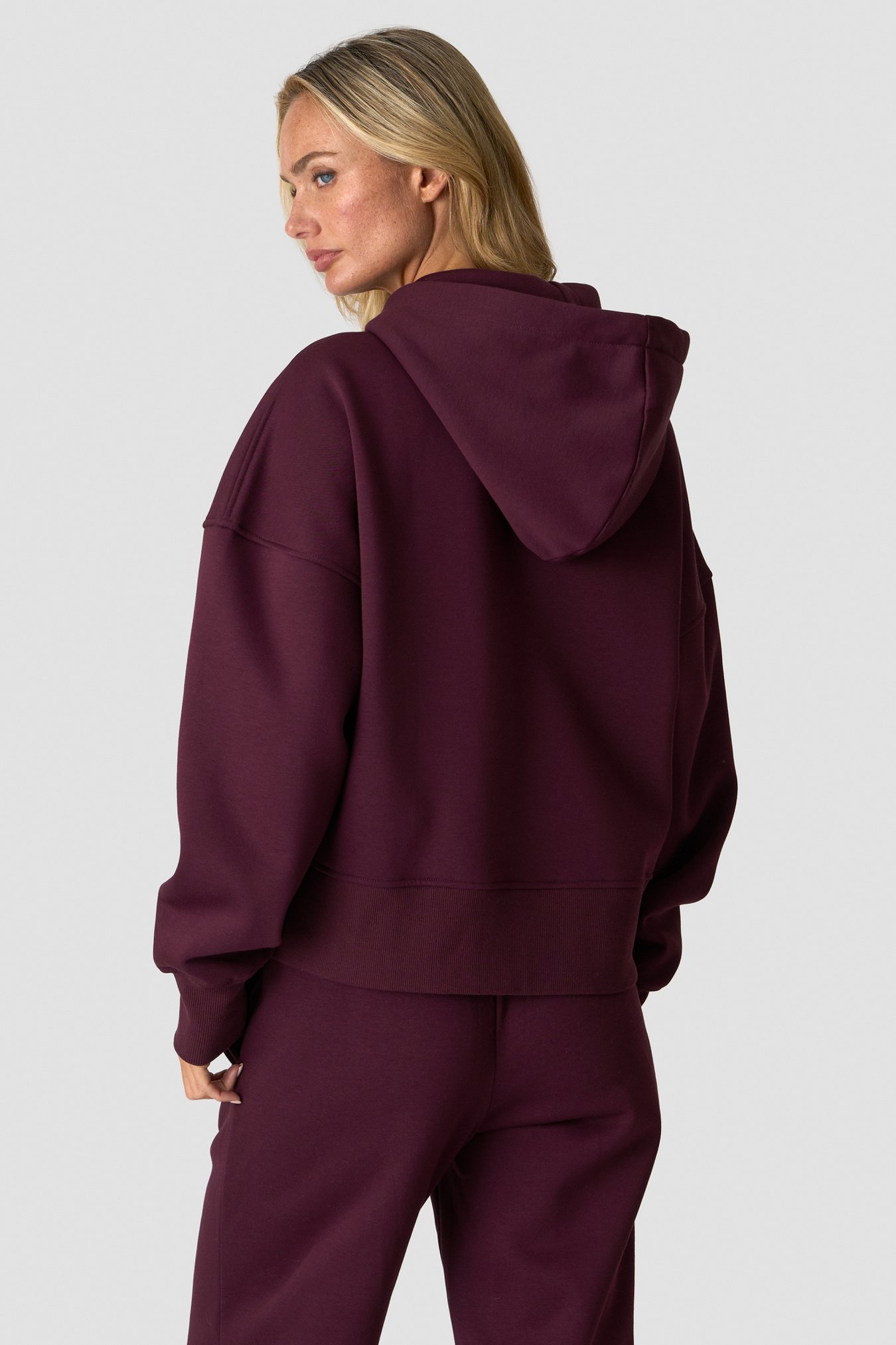Everyday Boxy Zipper Hoodie Dark Mahogany - Bild 4