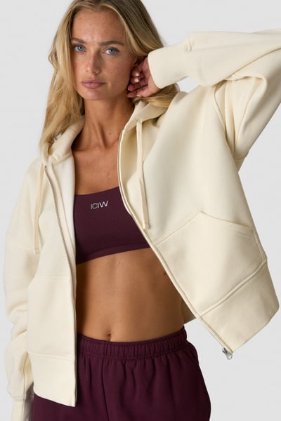 
                    Everyday Boxy Zipper Hoodie Cream
                    
                  