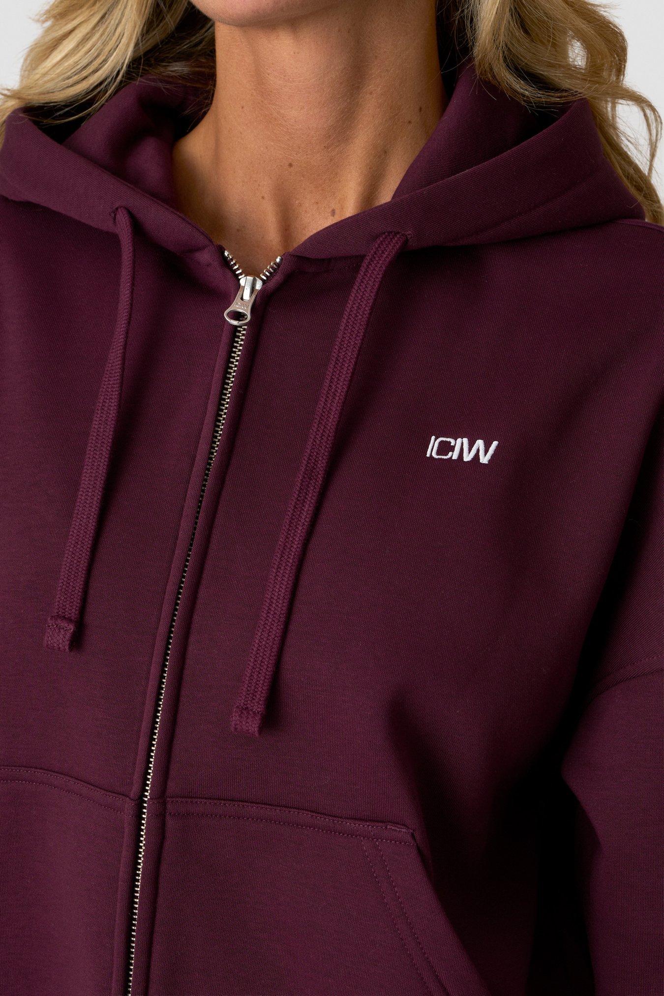 Everyday Boxy Zipper Hoodie Dark Mahogany - Bild 3