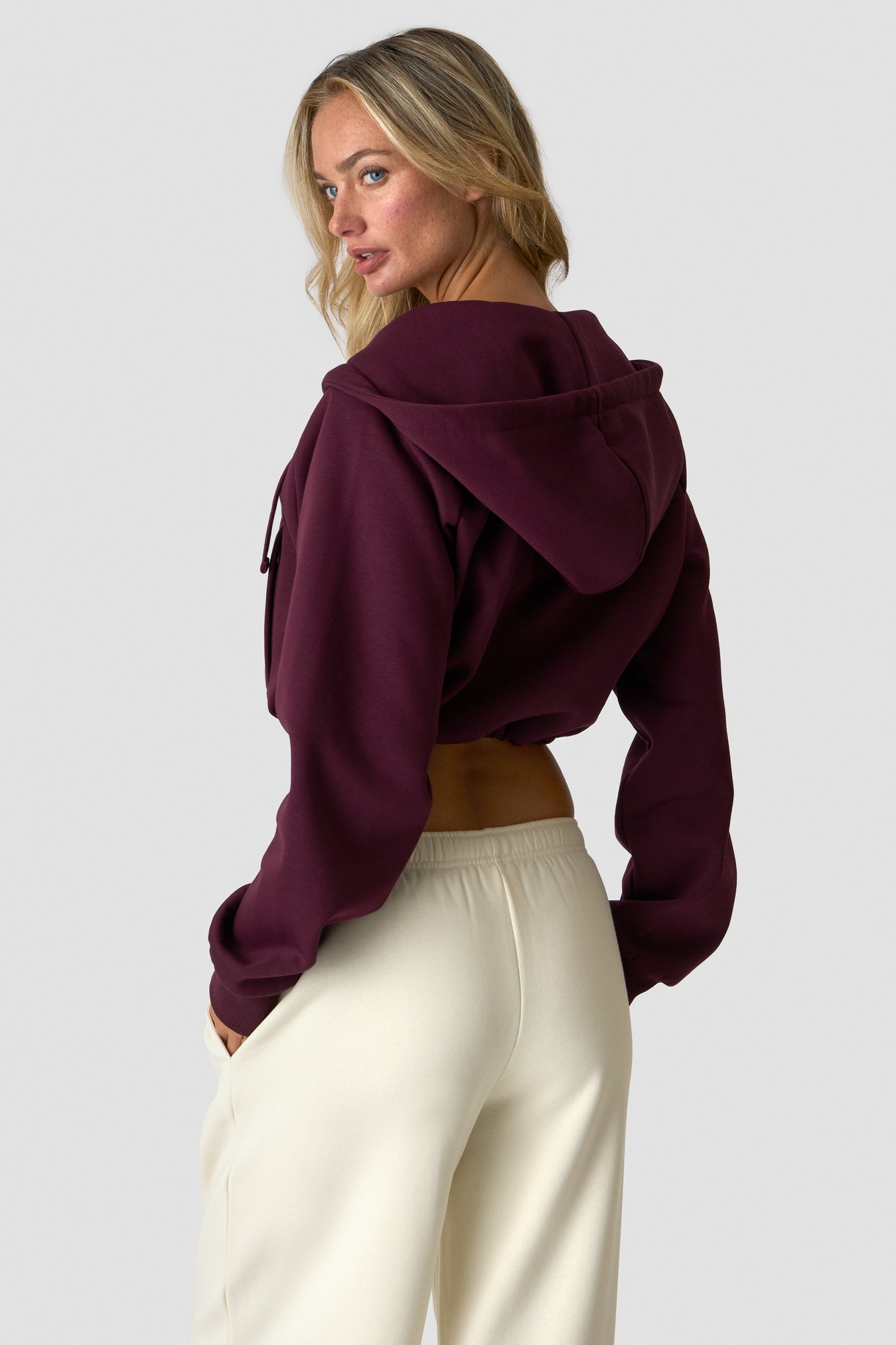 Everyday Cropped Zipper Hoodie Dark mahogany - Bild 2
