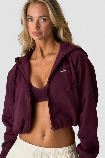 
                    Everyday Cropped Zipper Hoodie Dark mahogany
                    
                  