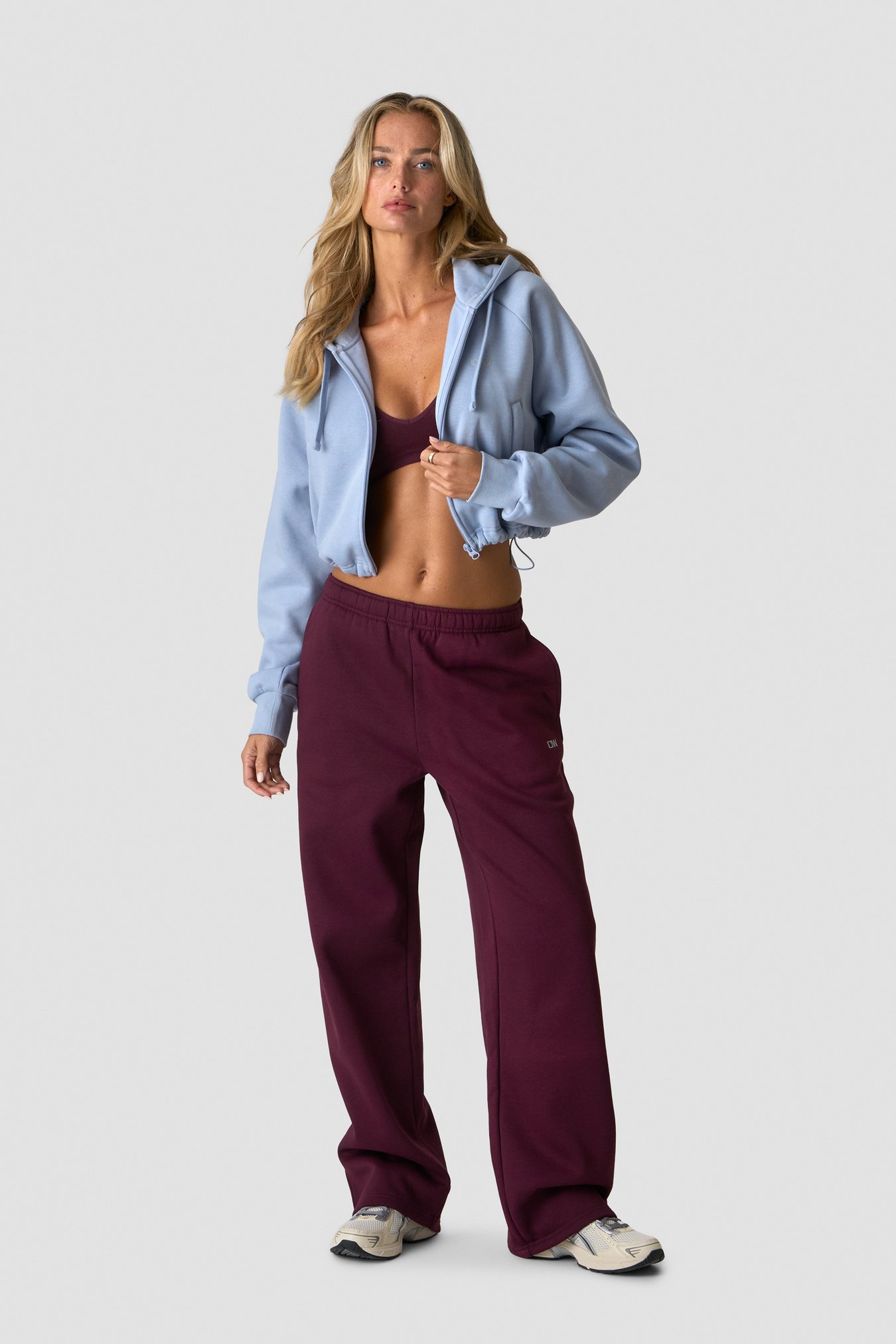 Everyday Cropped Zipper Hoodie Light Violet Slate - Bild 1