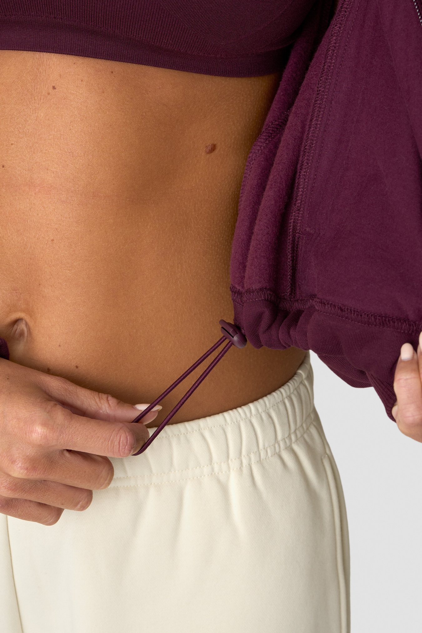 Everyday Cropped Zipper Hoodie Dark mahogany - Bild 4