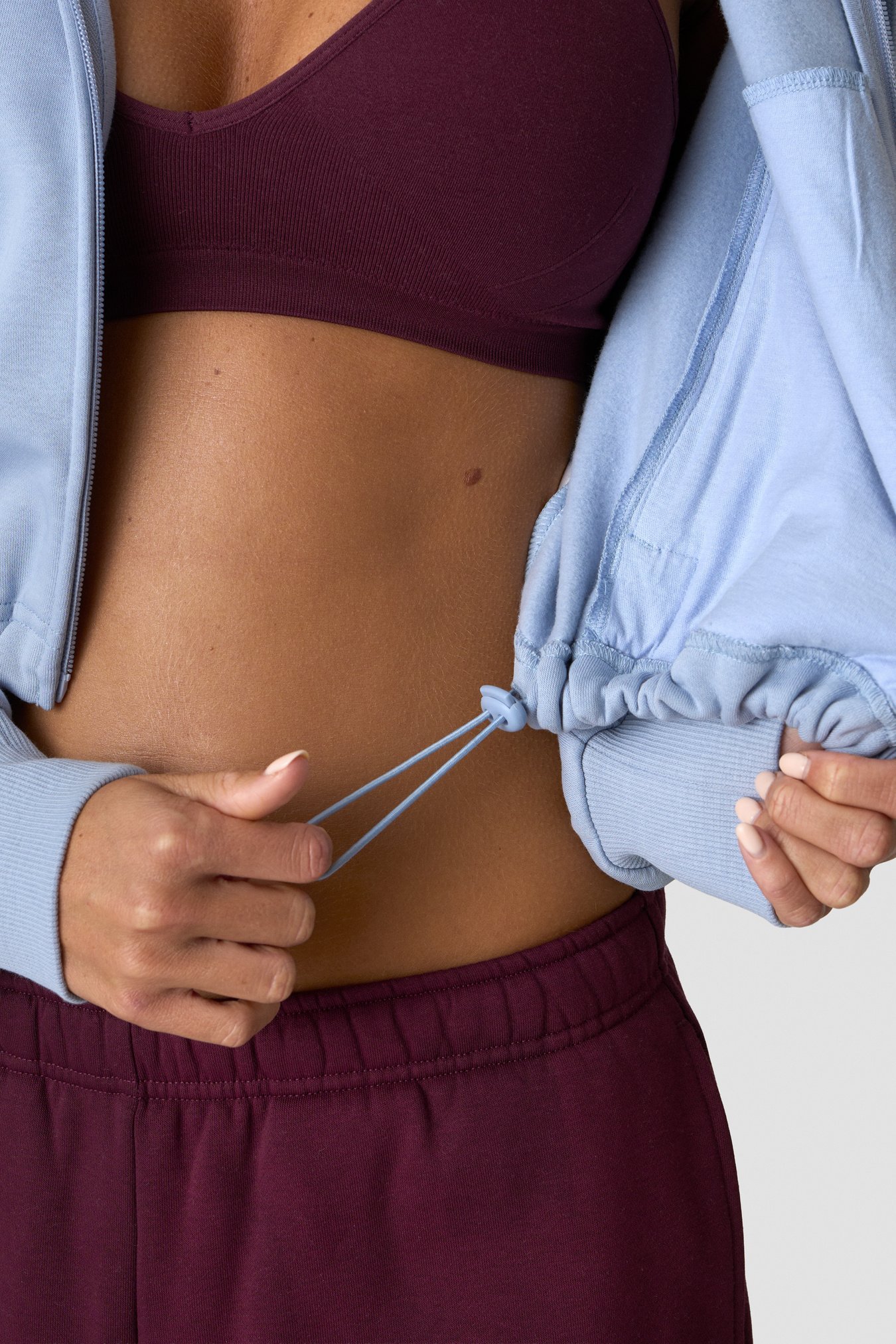 Everyday Cropped Zipper Hoodie Light Violet Slate - Bild 4