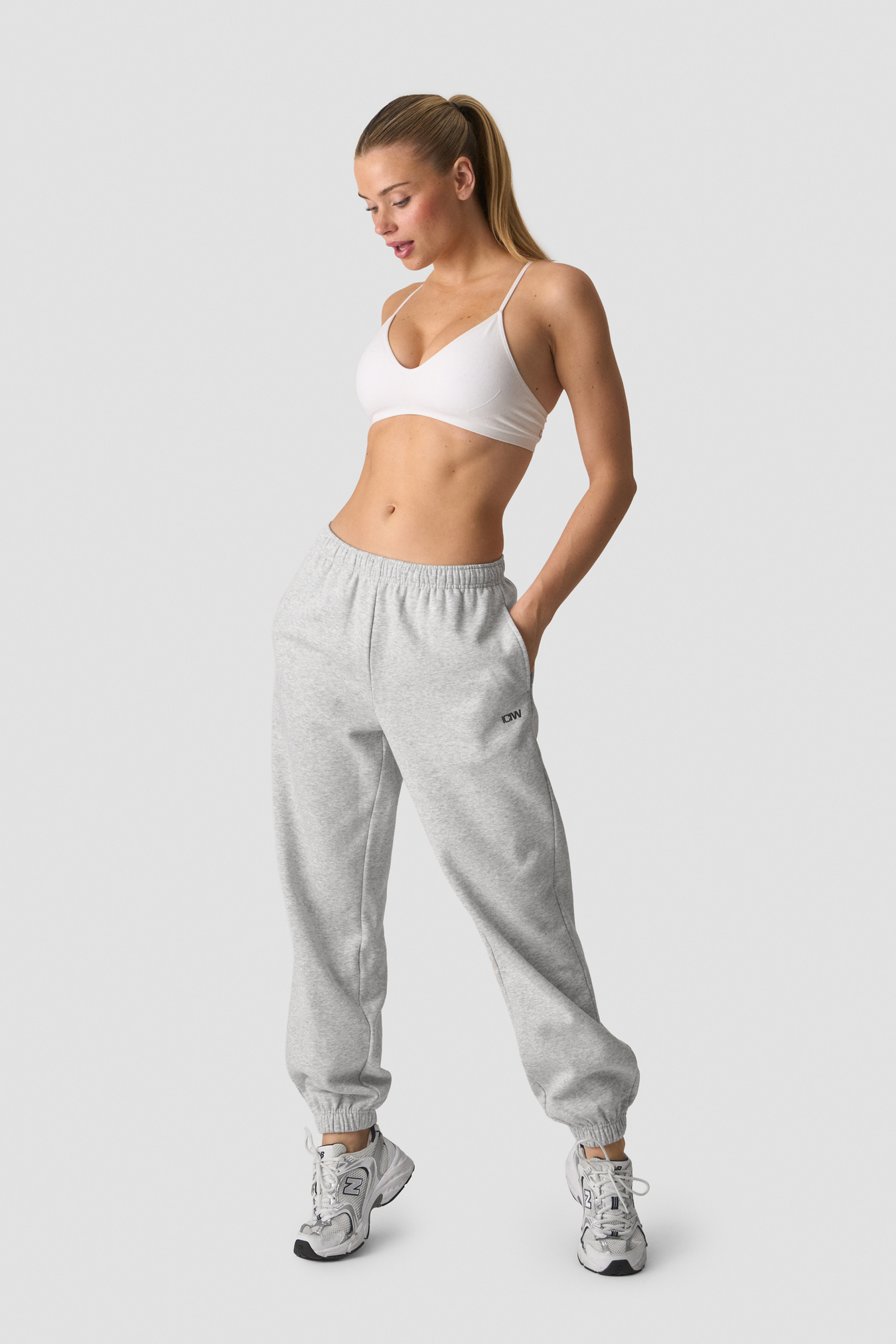 Everyday Sweat Pants Light Grey Melange - bild 4