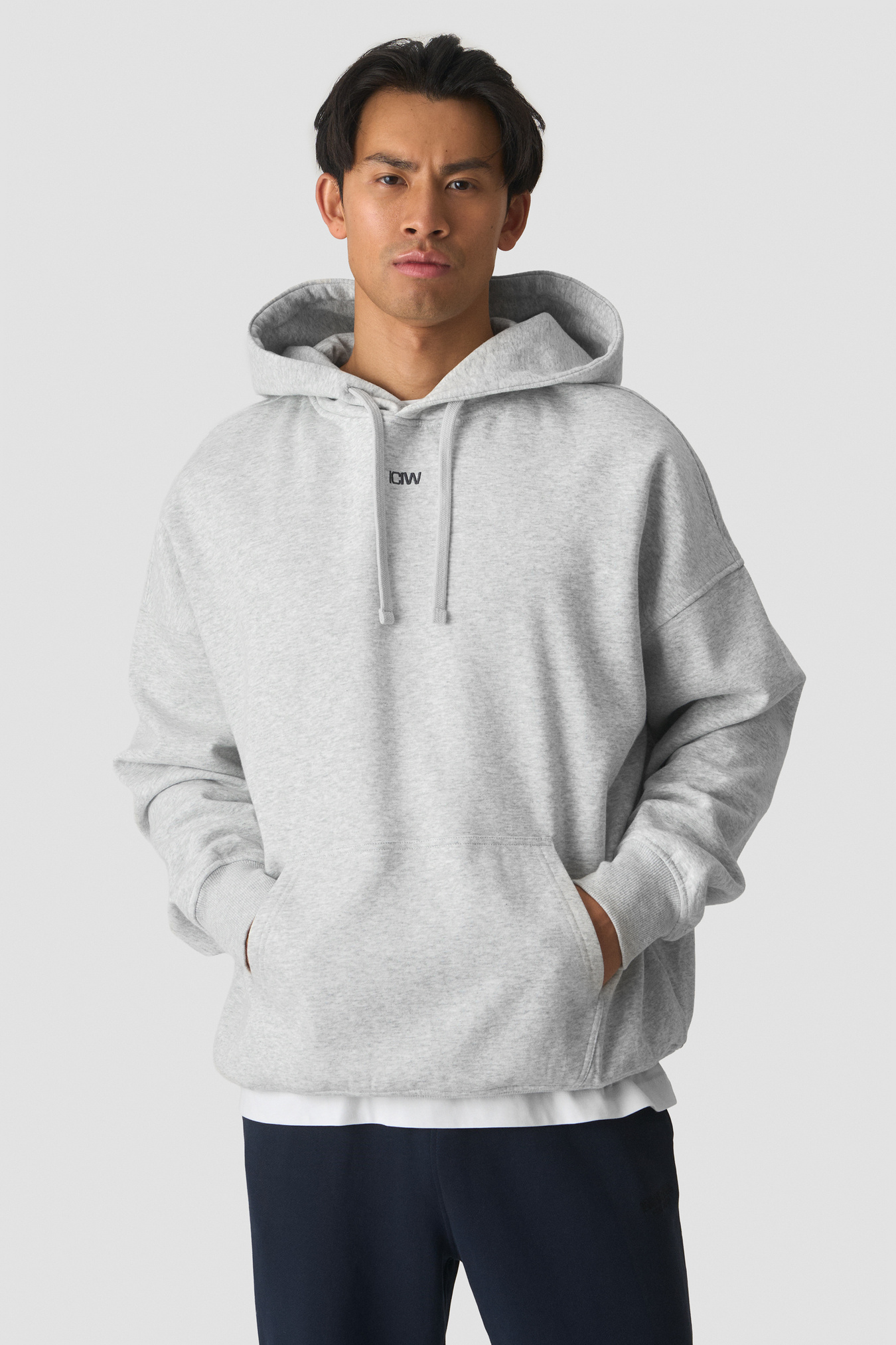 Everyday Relaxed Hoodie Light Grey Melange - immagine $