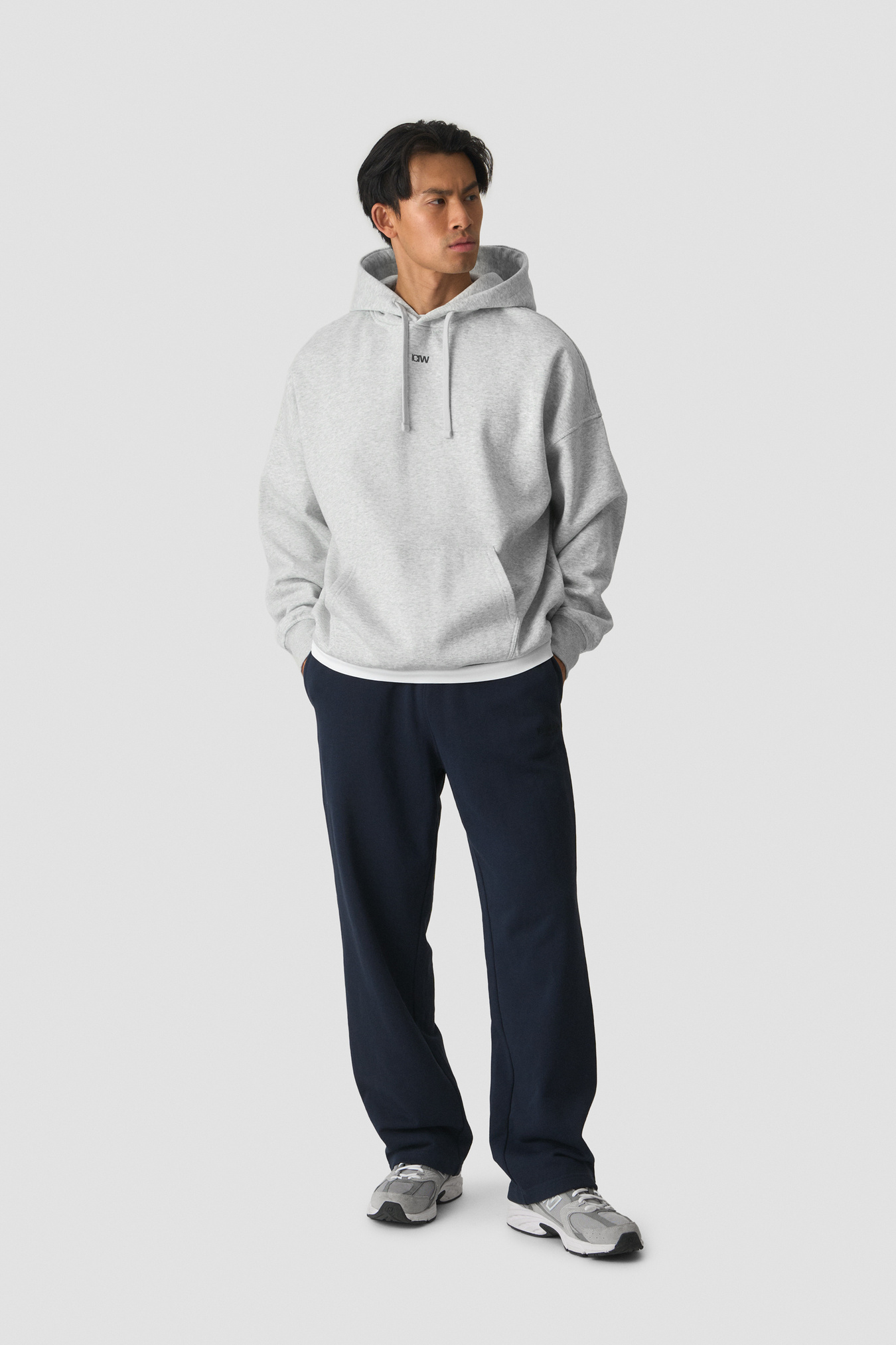 Everyday Relaxed Hoodie Light Grey Melange - immagine $