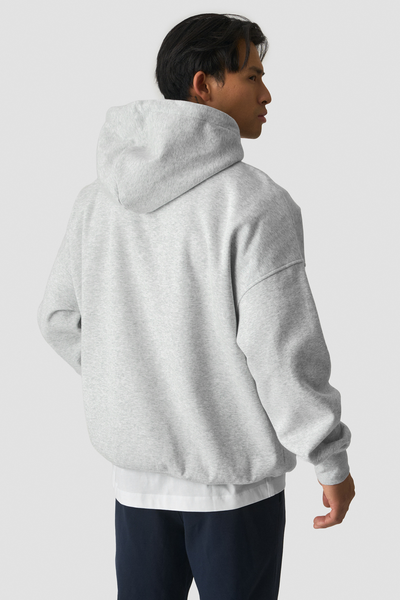 Everyday Relaxed Hoodie Light Grey Melange - immagine $