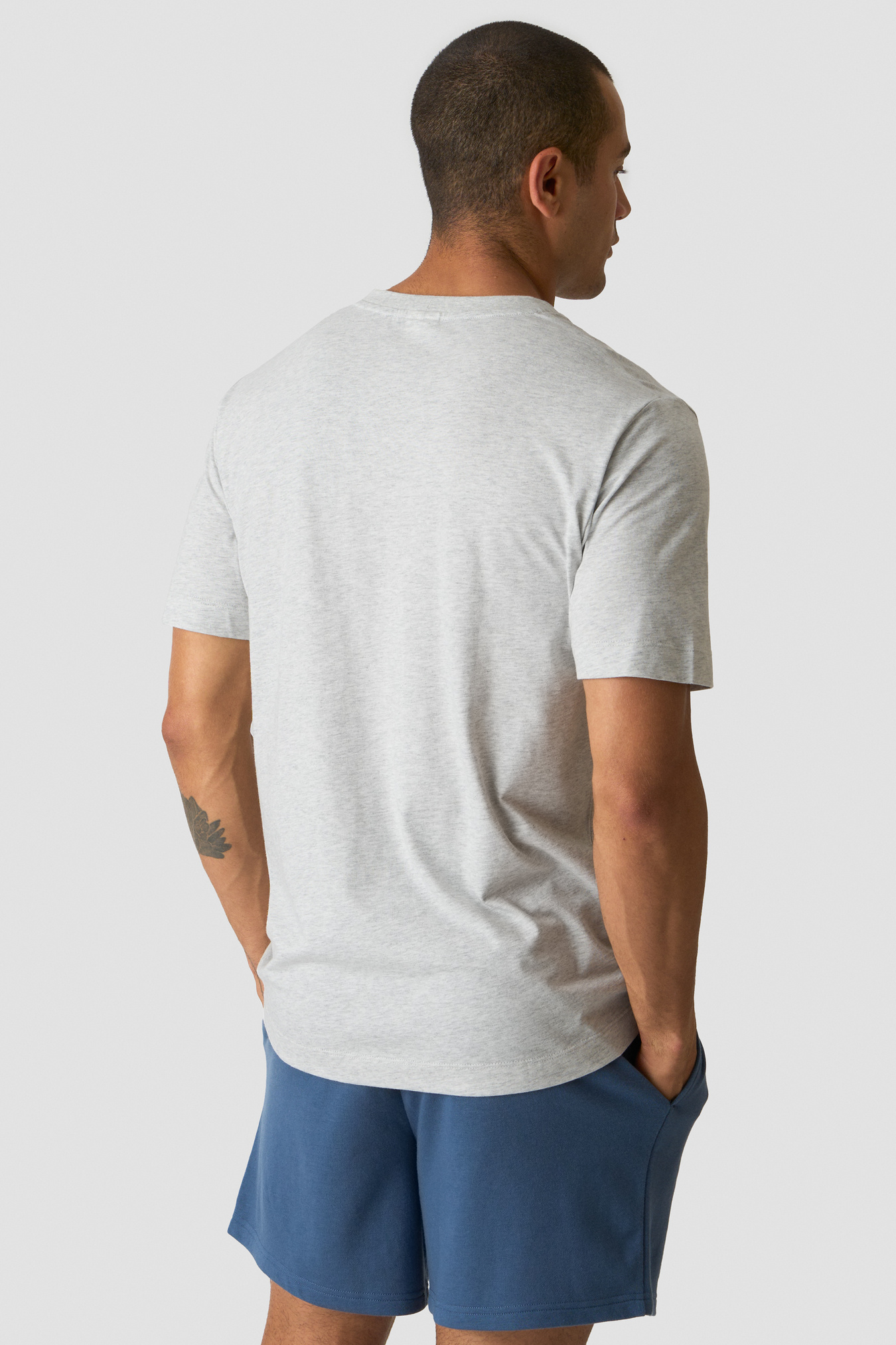 Everyday Cotton T-shirt Light Grey Melange - afbeelding 2