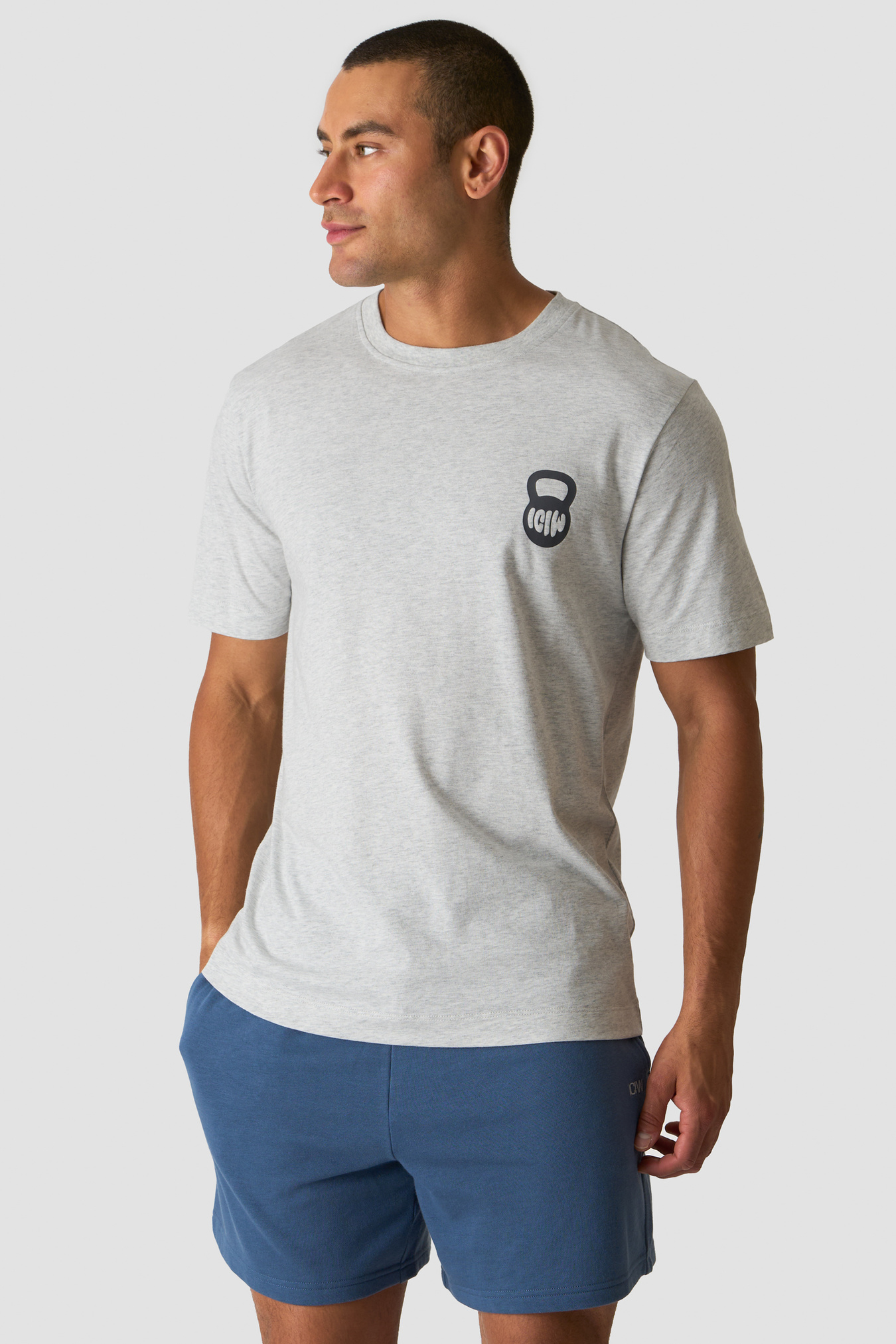 Everyday Cotton T-shirt Light Grey Melange - afbeelding 1