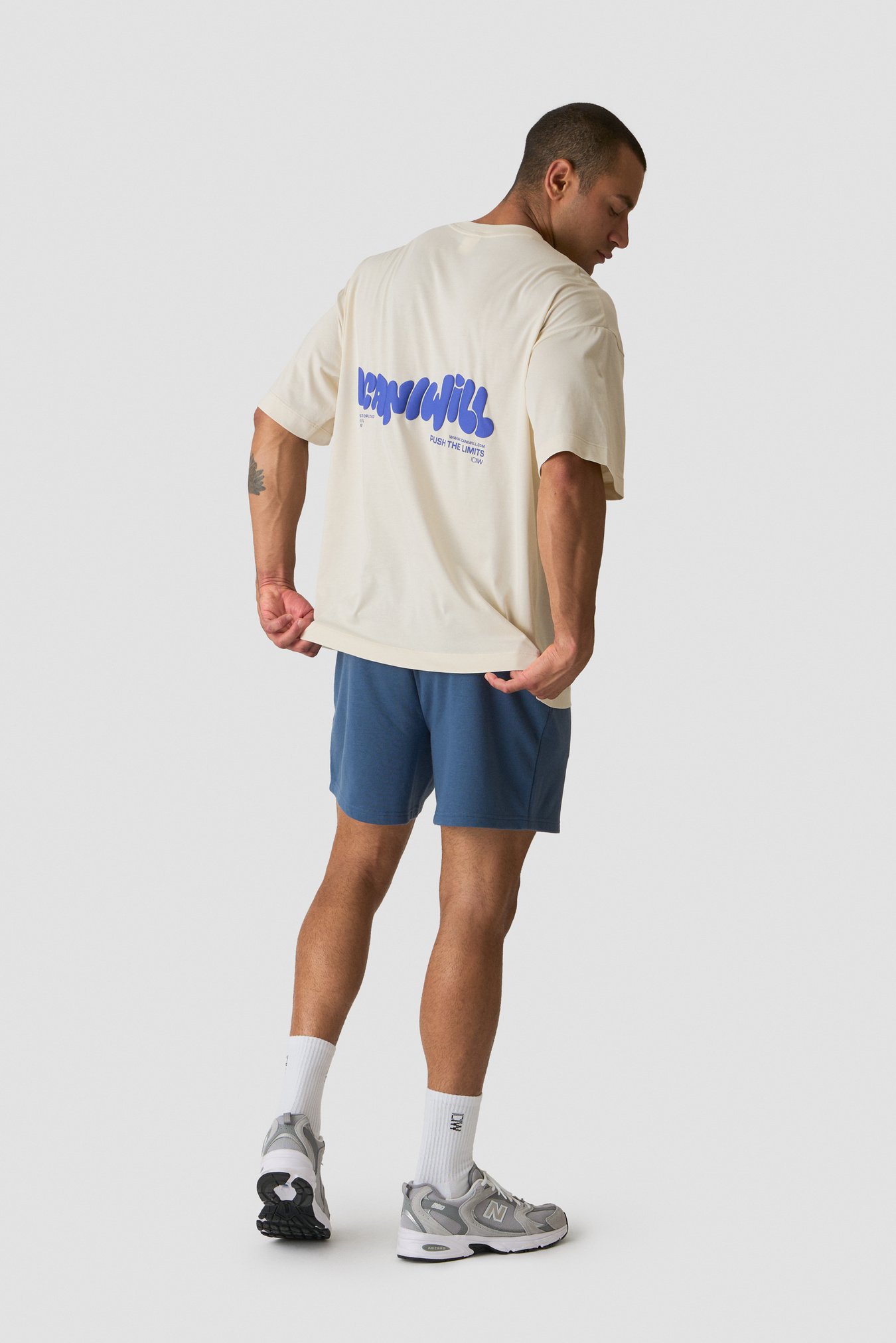 Everyday Oversized Cotton T-shirt Print Cream - Bild 5